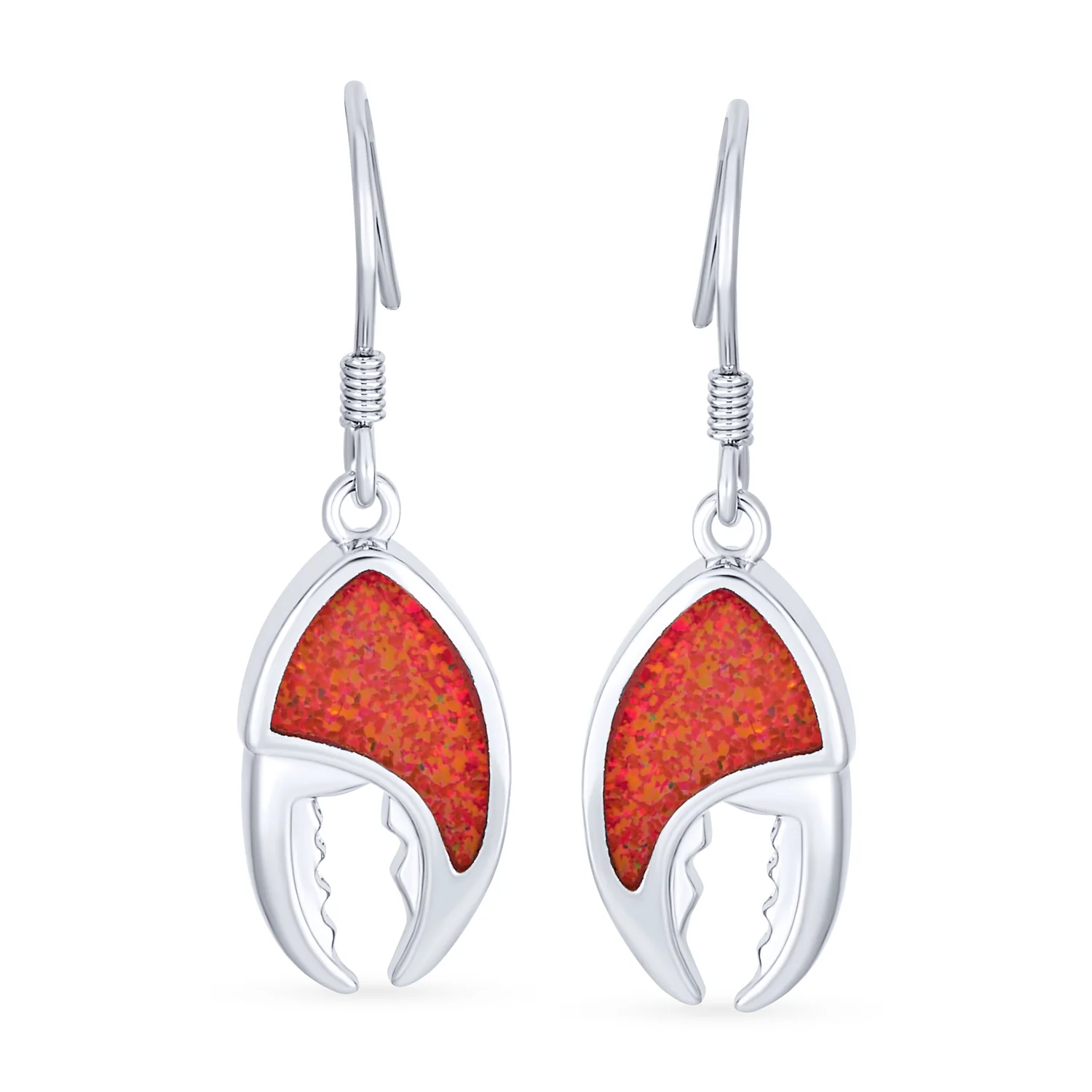 Nautical Beach Vacation Opal Dangle Gemstone Earrings in Sterling Silver - Image 2