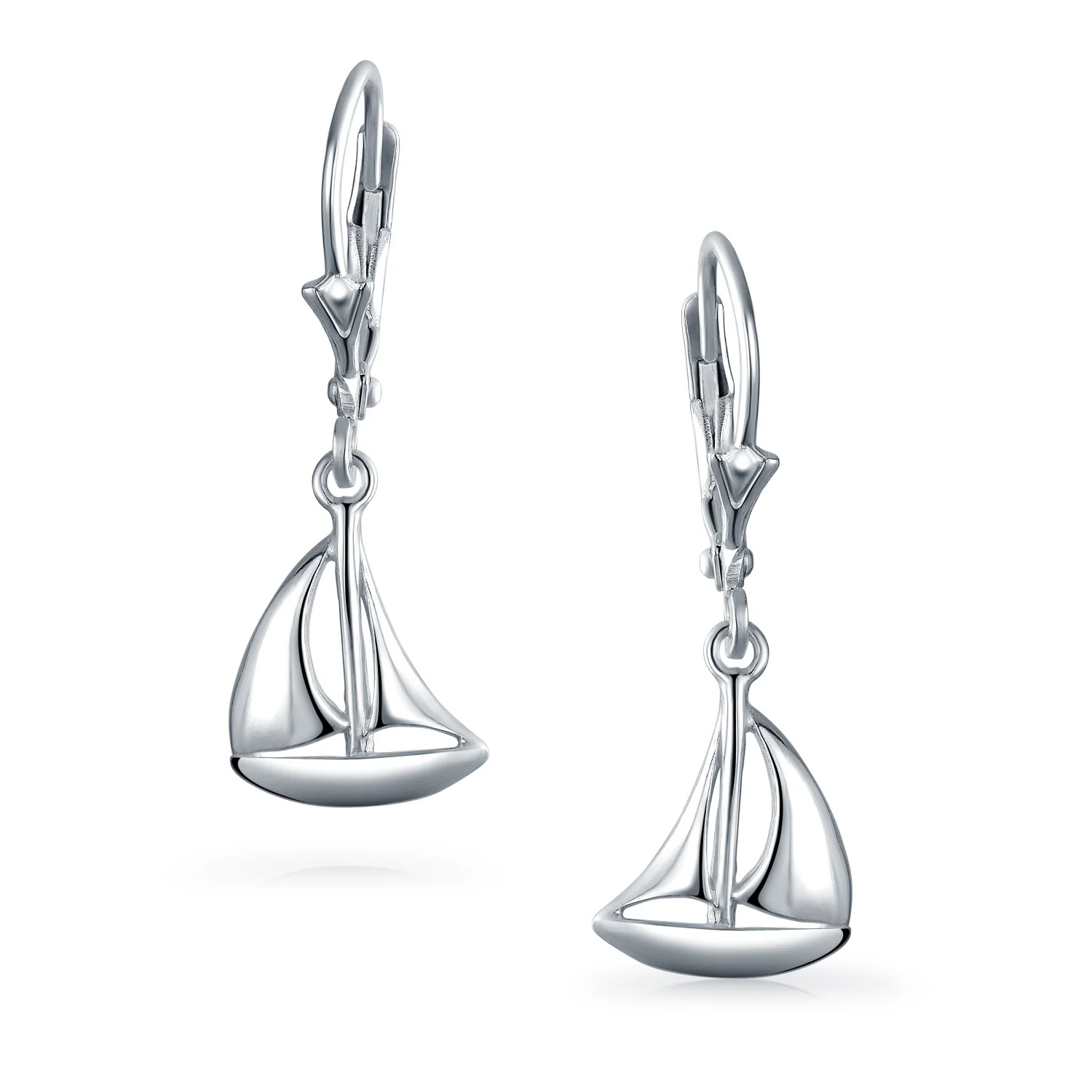 Bling  Sterling Silver Nautical Sailboat Dangle Earrings for Sea Lovers - Image 2