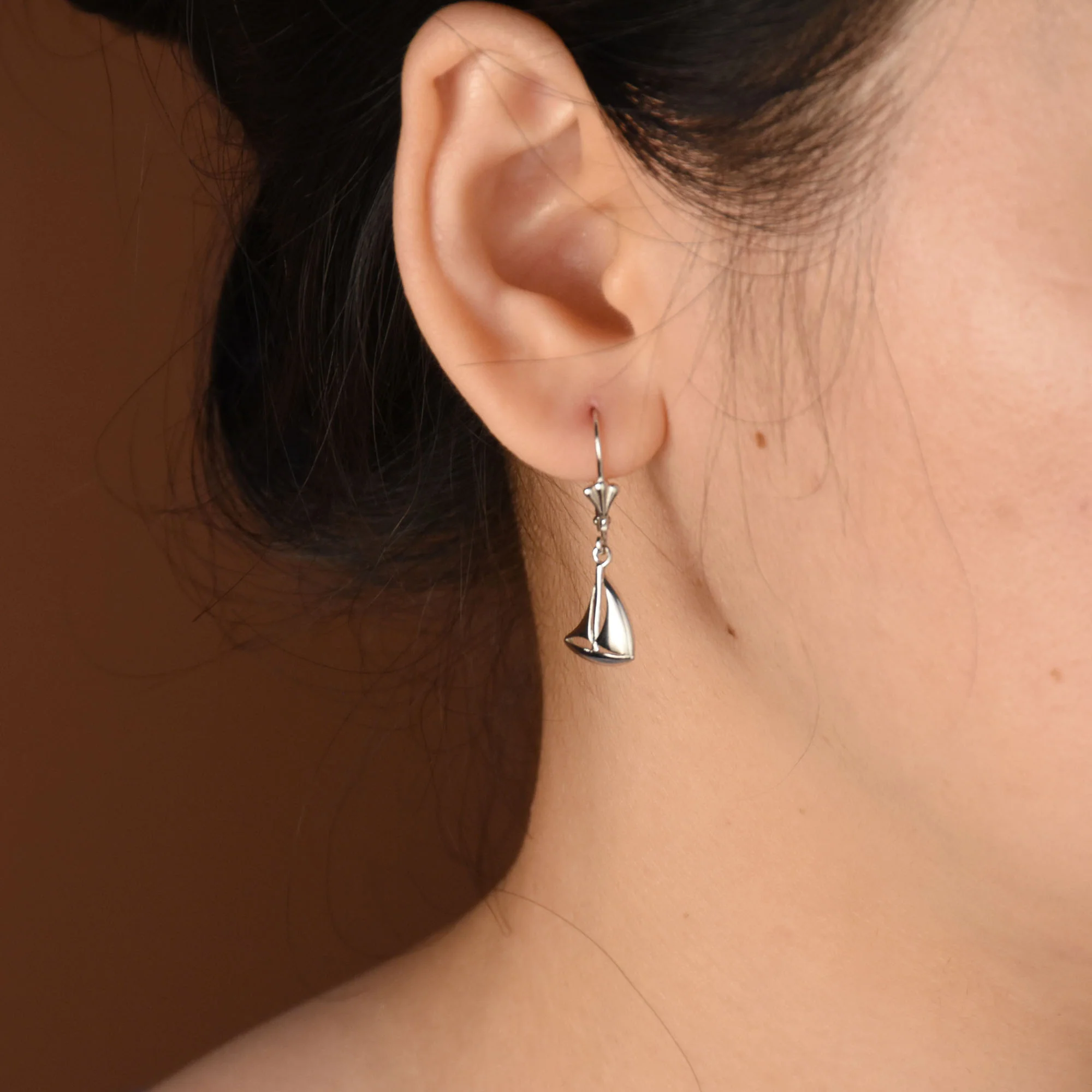 Bling  Sterling Silver Nautical Sailboat Dangle Earrings for Sea Lovers - Image 3