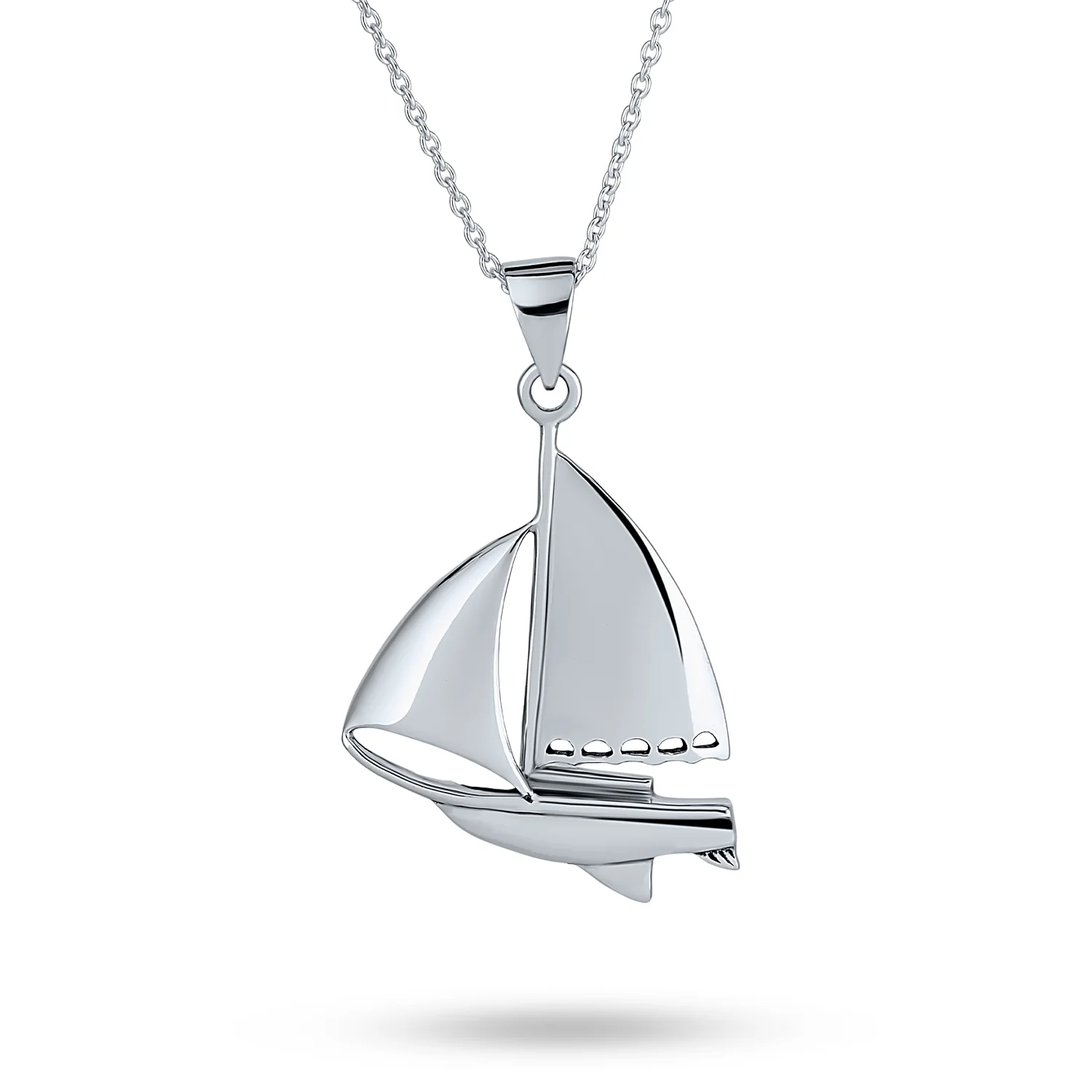 Nautical Sailboat Pendant Necklace for Sea Lovers Silver