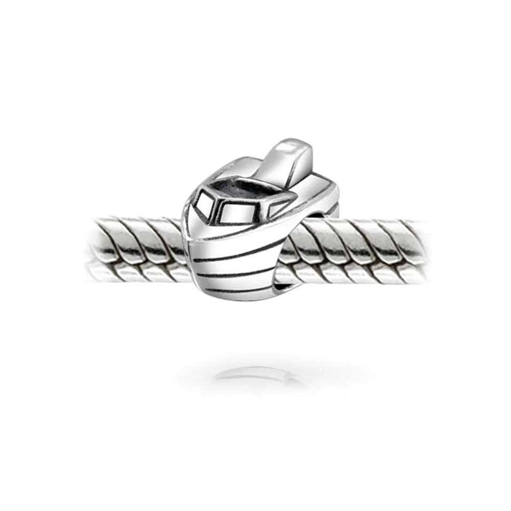 Nautical Speed Boat Charm Bead .925 Sterling Silver Fits European Bracelet - Image 3