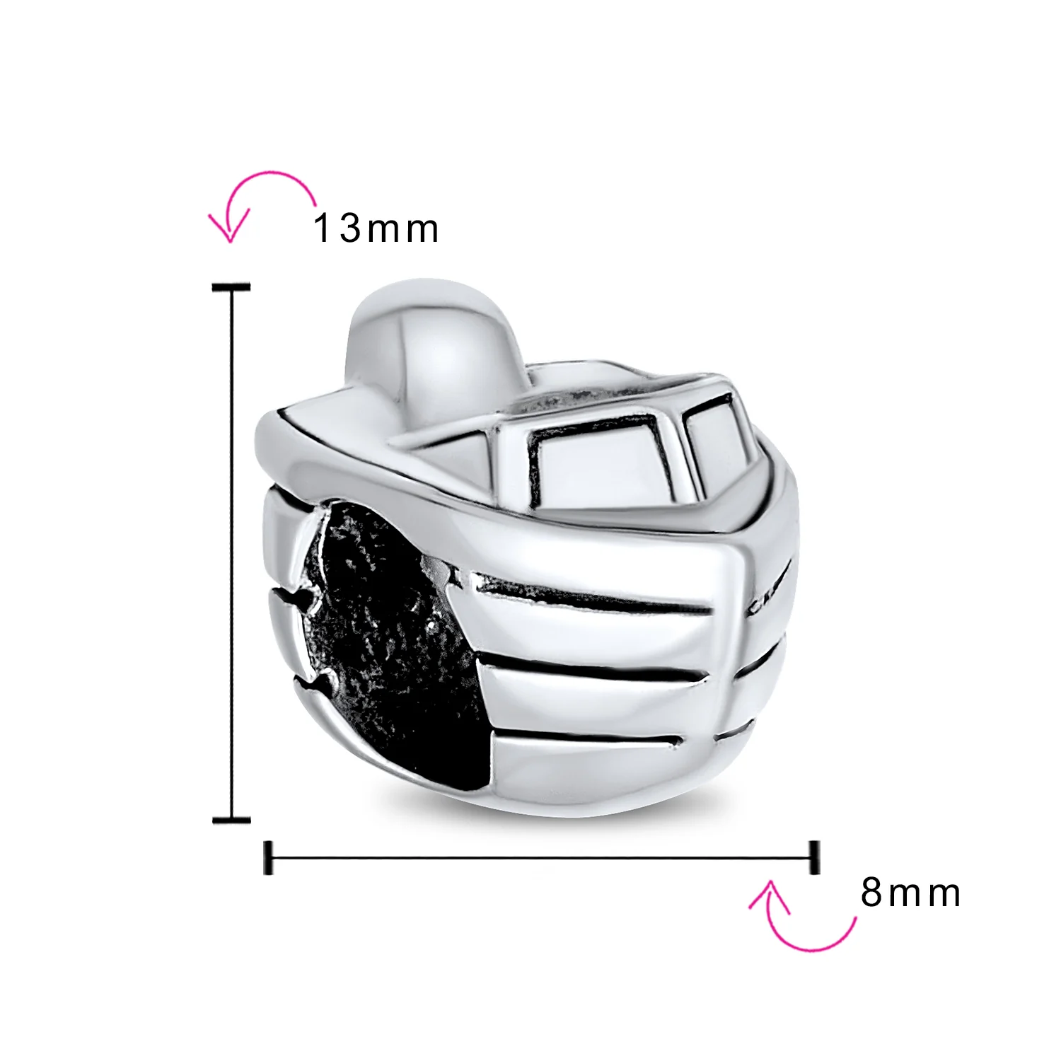Nautical Speed Boat Charm Bead .925 Sterling Silver Fits European Bracelet - Image 4