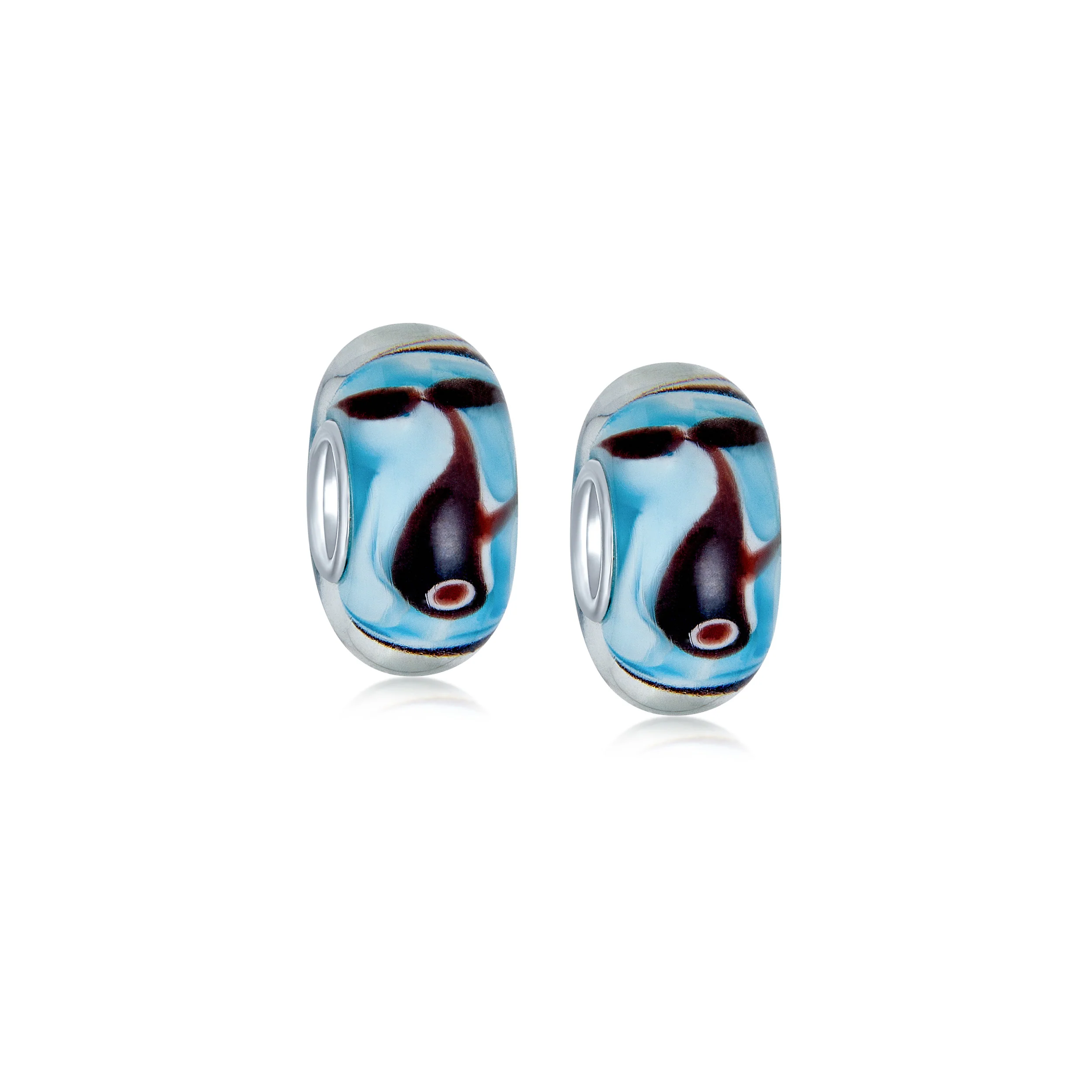 Nautical Whale Ocean Glass Charm Bead for European Bracelet