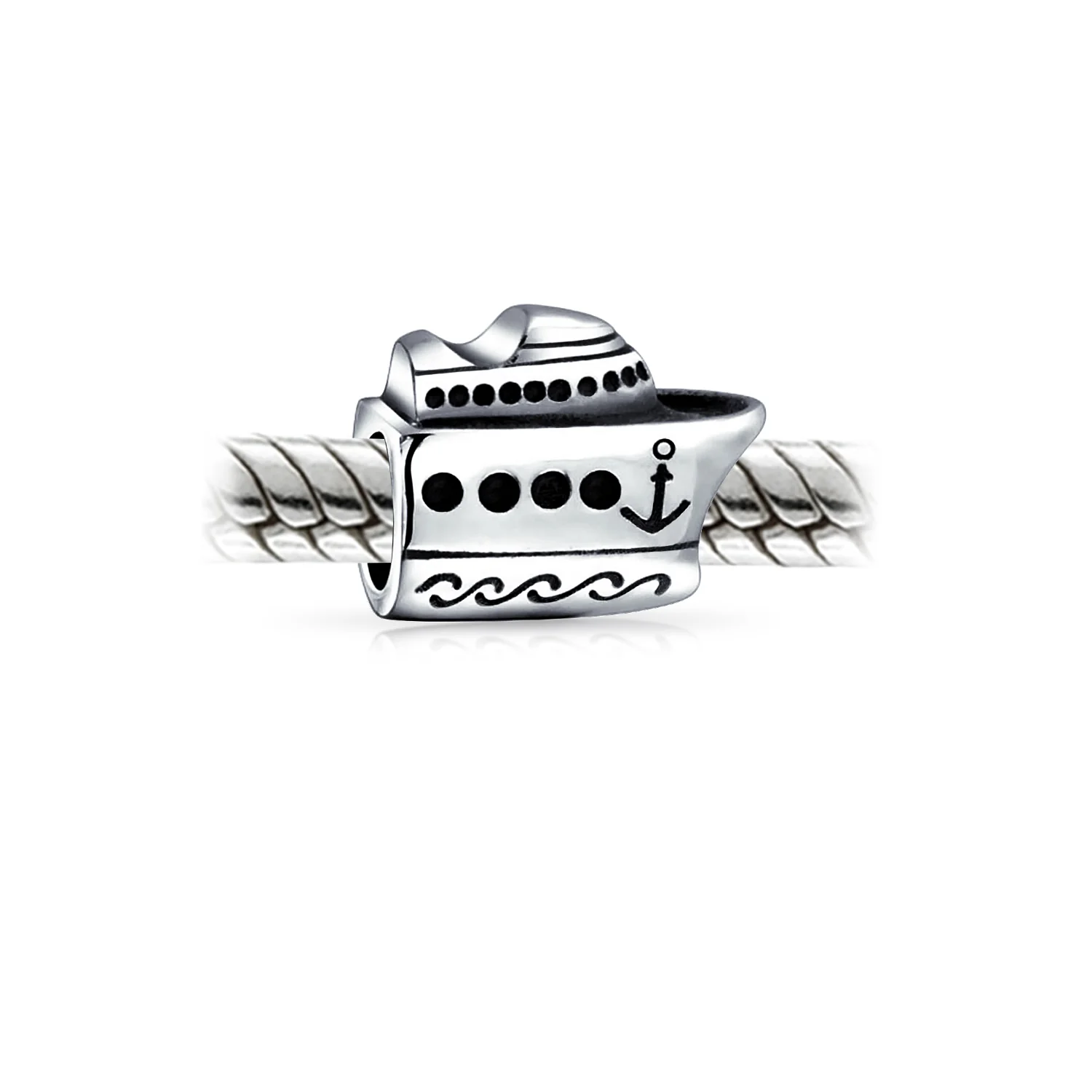 Ocean Liner Yacht Charm Bead Sterling Silver for European Bracelet - Image 2