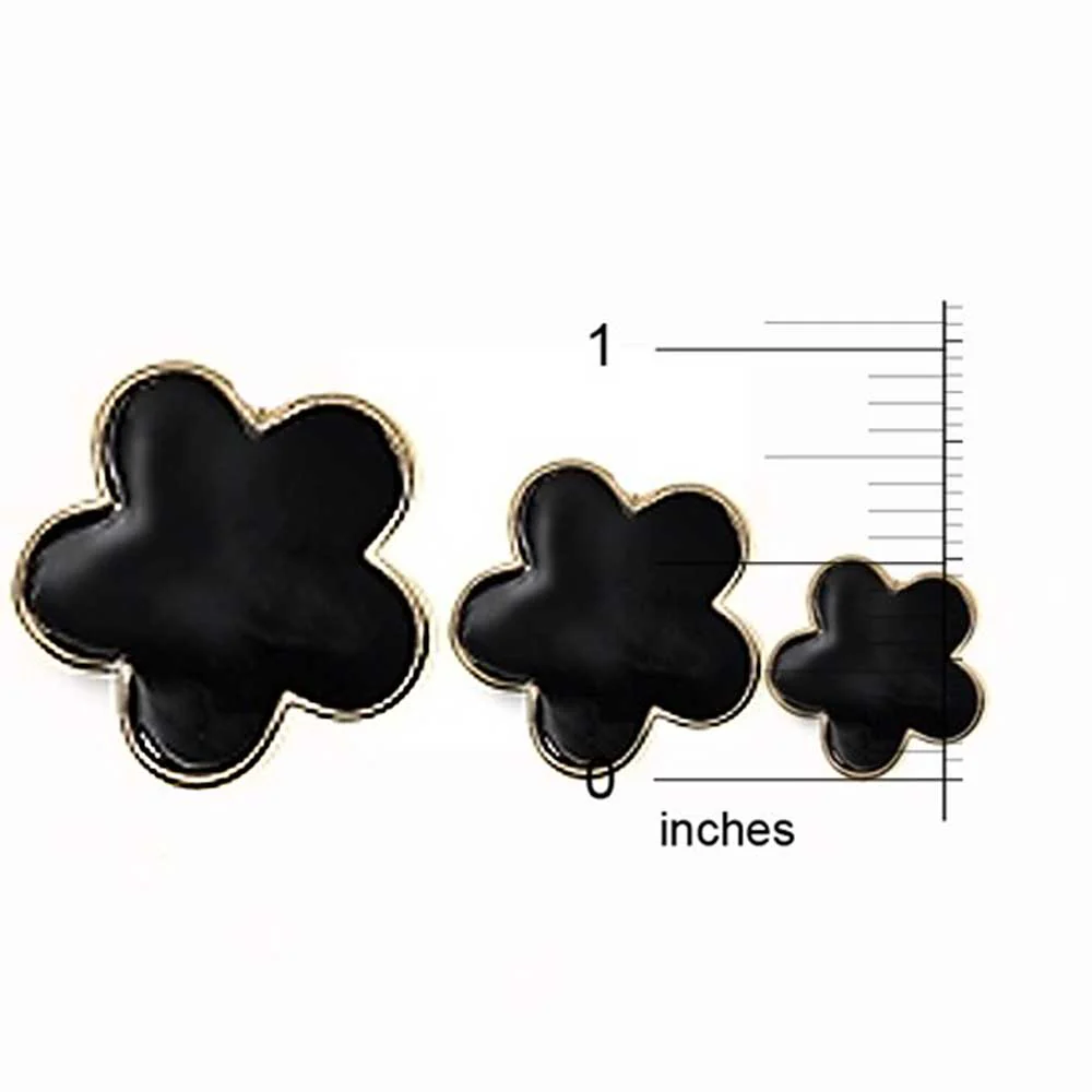 Fashion Off White Black Pink Enamel Flower Strand Necklace Silver Tone 40 Inch - Image 13