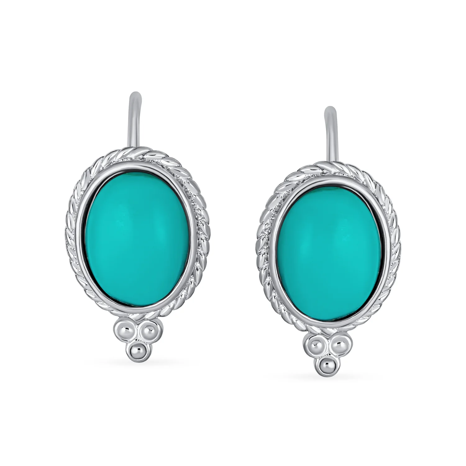 GreenJade Cable Edge Oval Gemstone Drop Earrings Gold Plated .925 Silver - Image 6