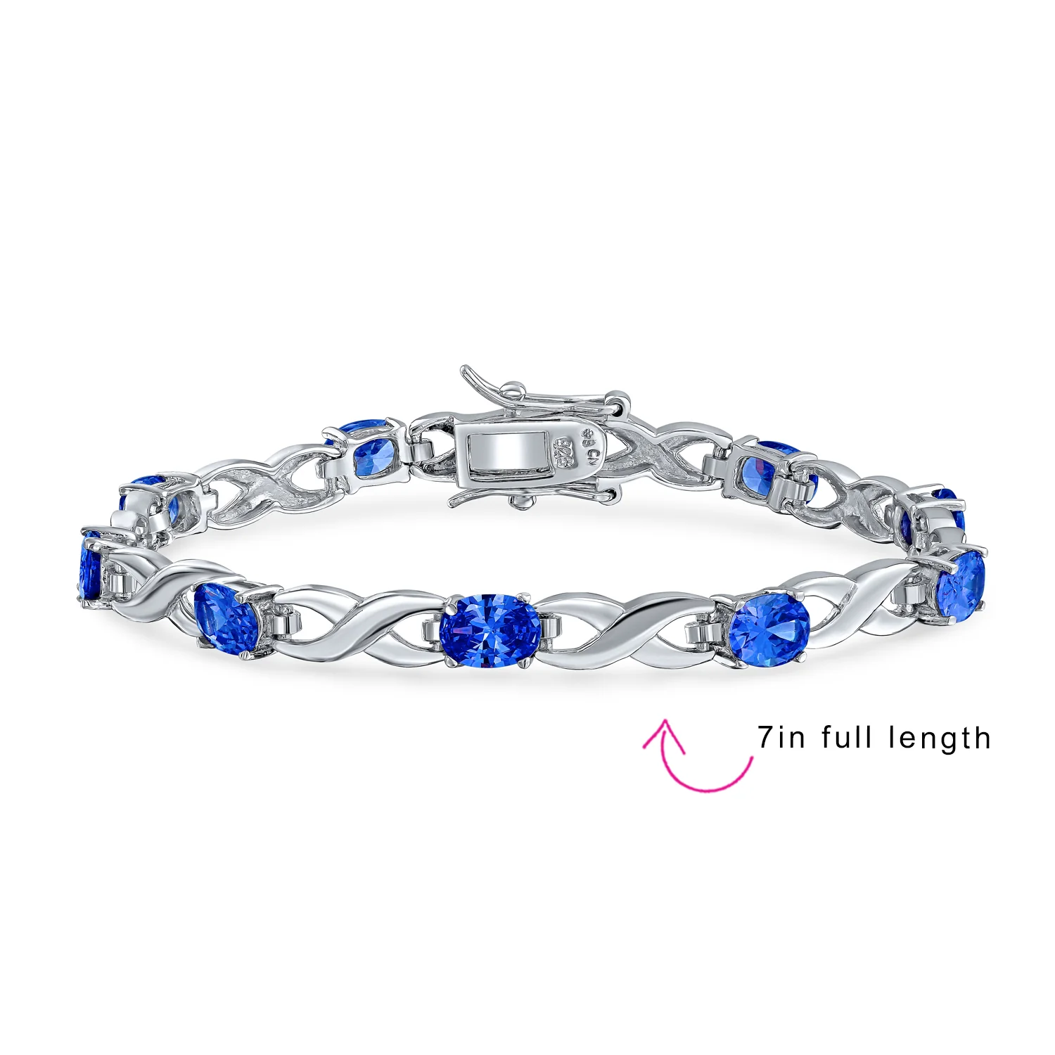 11CT Simulated Opal Sapphire Amethyst Infinity Tennis Bracelet - Image 13