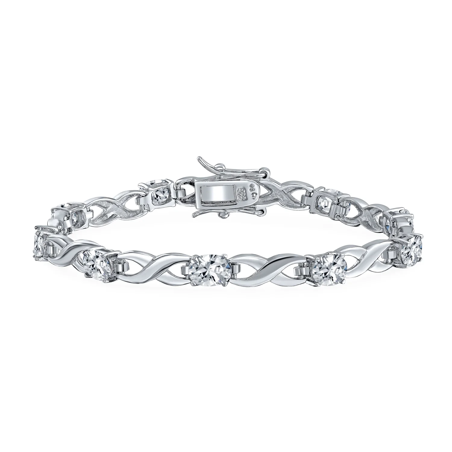 11CT Simulated Opal Sapphire Amethyst Infinity Tennis Bracelet - Image 3