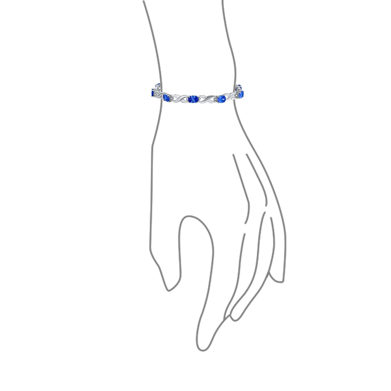 11CT Simulated Opal Sapphire Amethyst Infinity Tennis Bracelet - Image 5