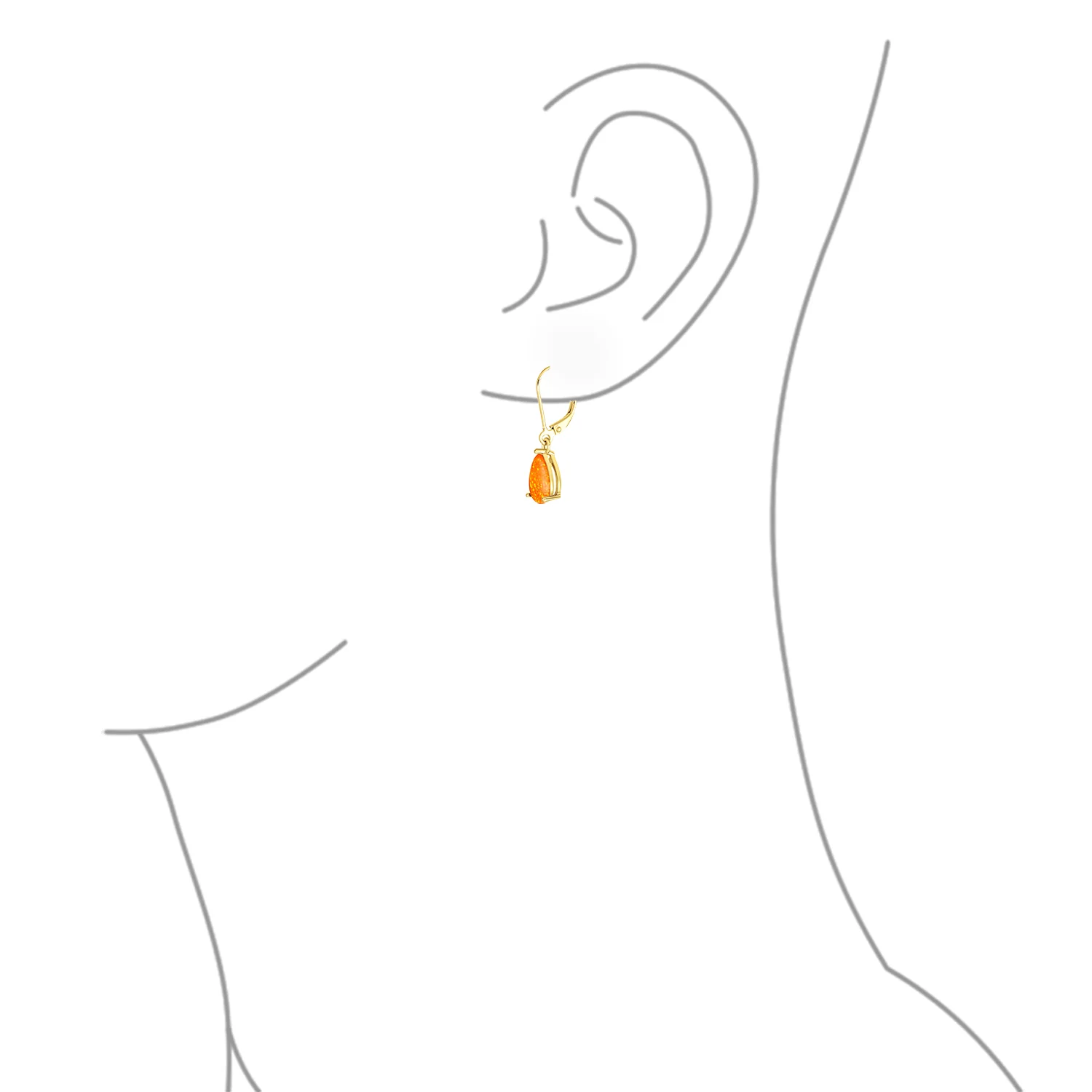 Gemstone Opal Teardrop Dangle Earrings 14K Gold Plated Sterling Silver - Image 6