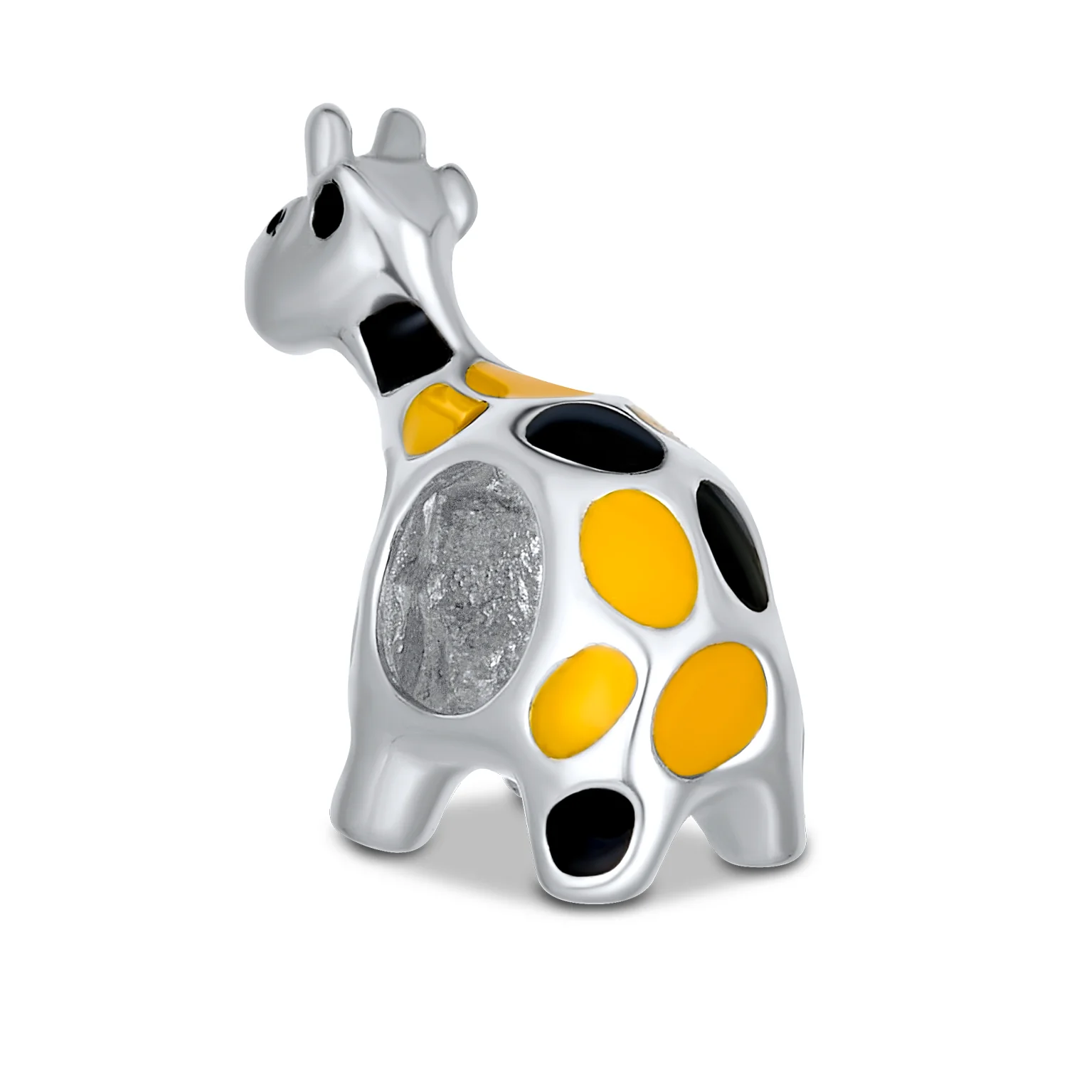 Orange Black Jungle Zoo Animal Charm Bead for European Bracelet Sterling Silver - Image 2