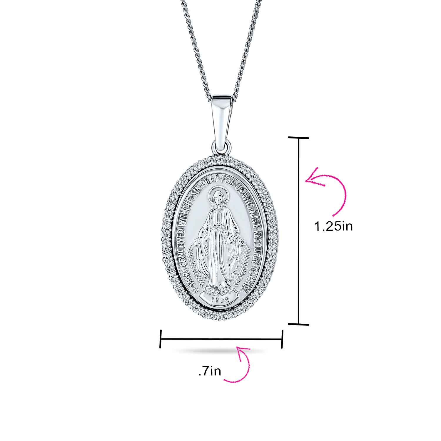 Traditional Christian Our Lady Of Guadalupe Virgin Mary Pendant Necklace Silver - Image 4