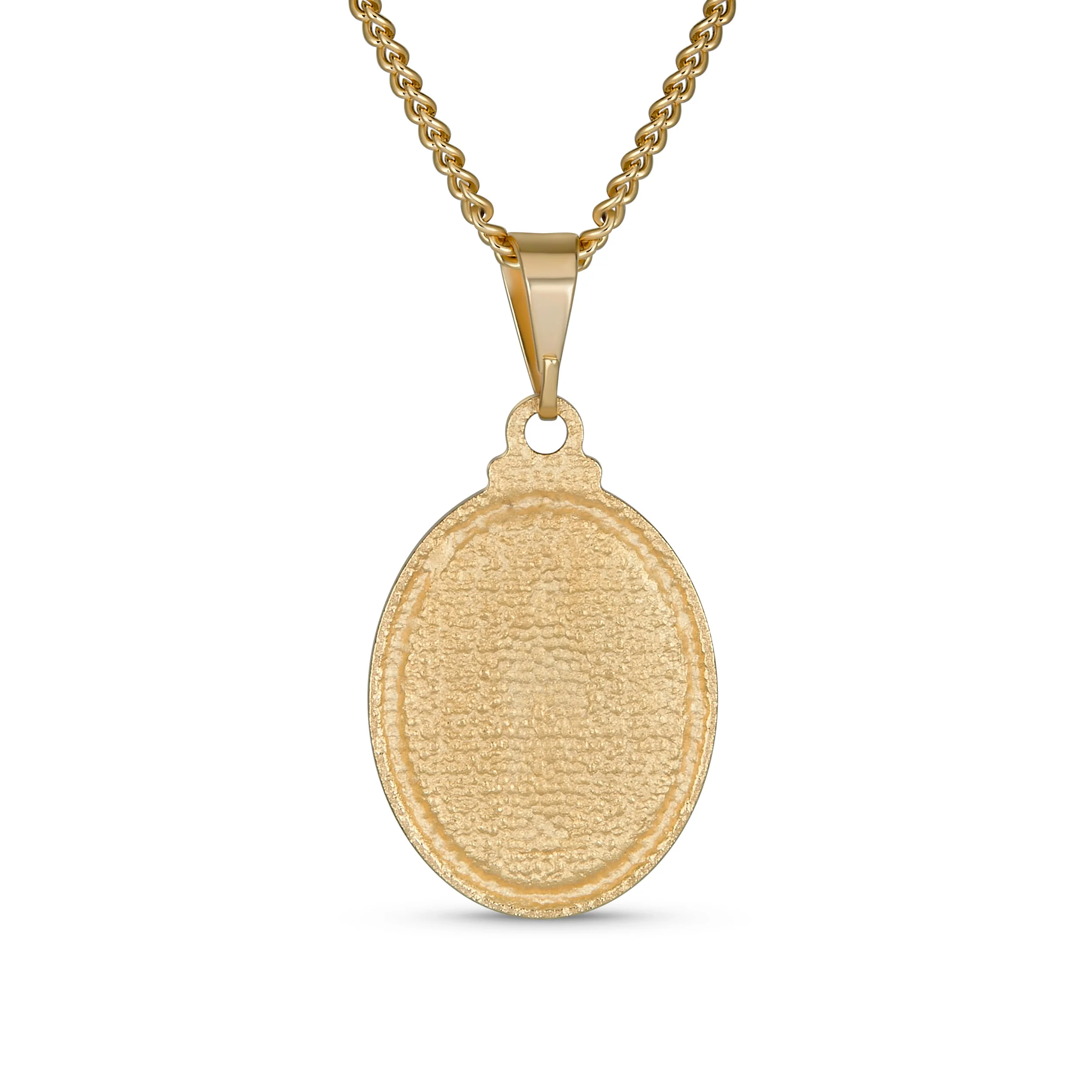 Our Lady Of Guadalupe Virgin Mary Oval Medallion Pendant Necklace Gold Plated - Image 2