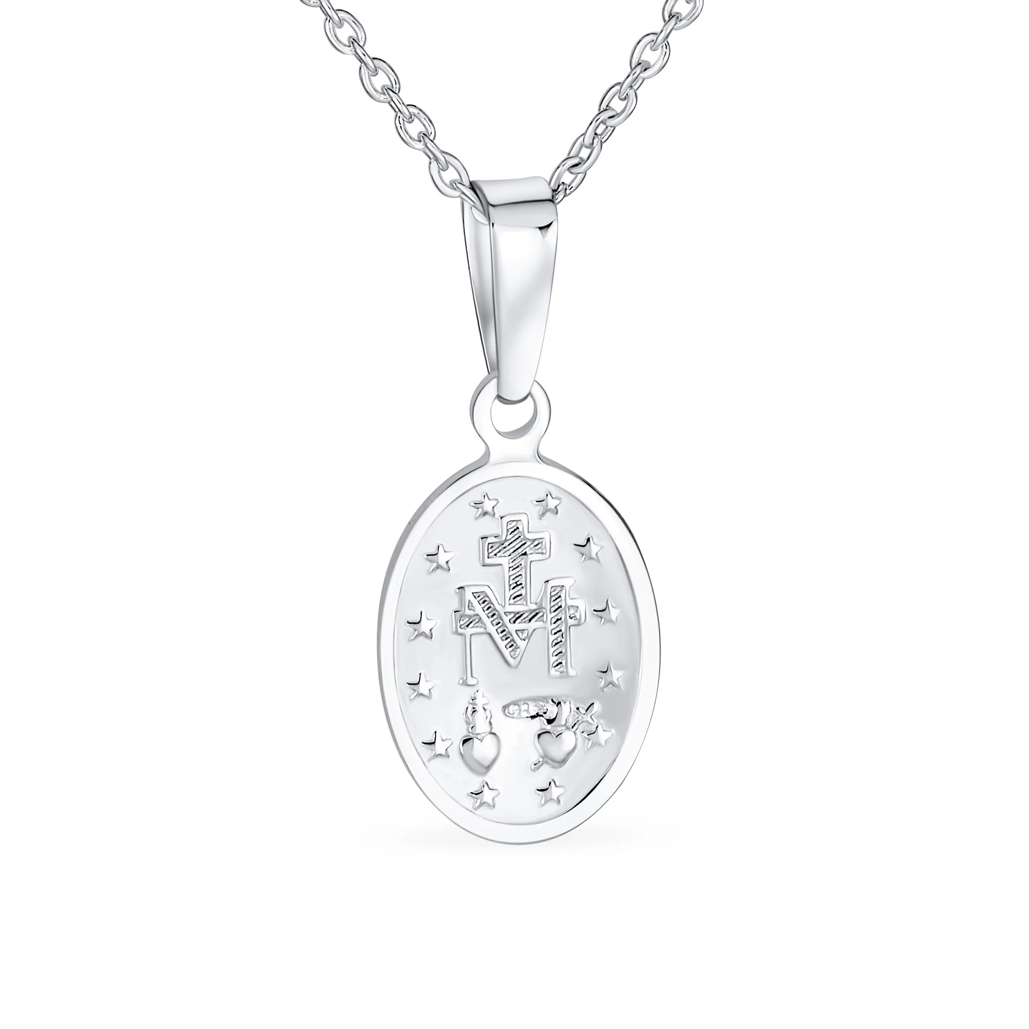 Christian Our Lady Of Guadalupe Medallion Pendant Necklace Sterling Silver - Image 2