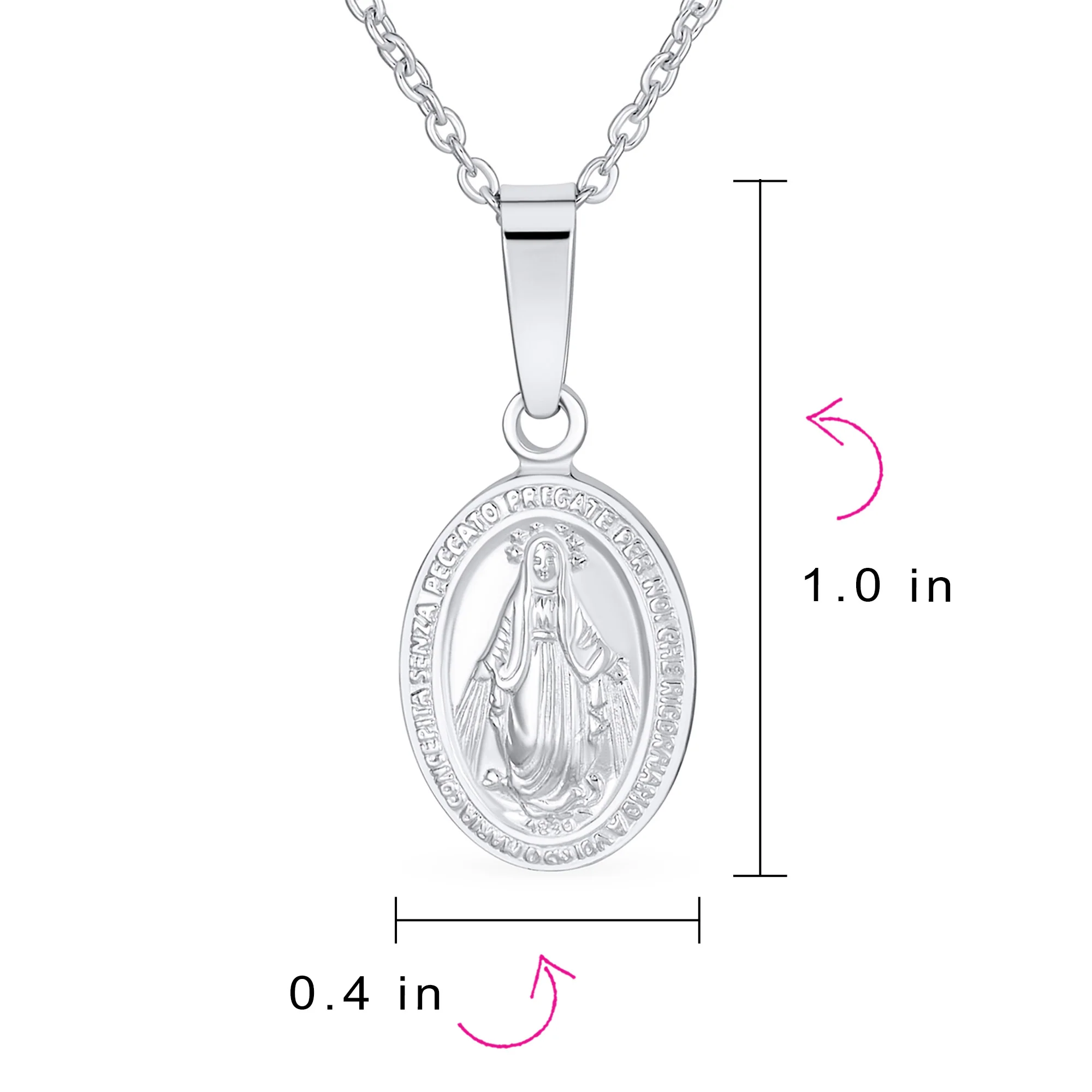 Christian Our Lady Of Guadalupe Medallion Pendant Necklace Sterling Silver - Image 4
