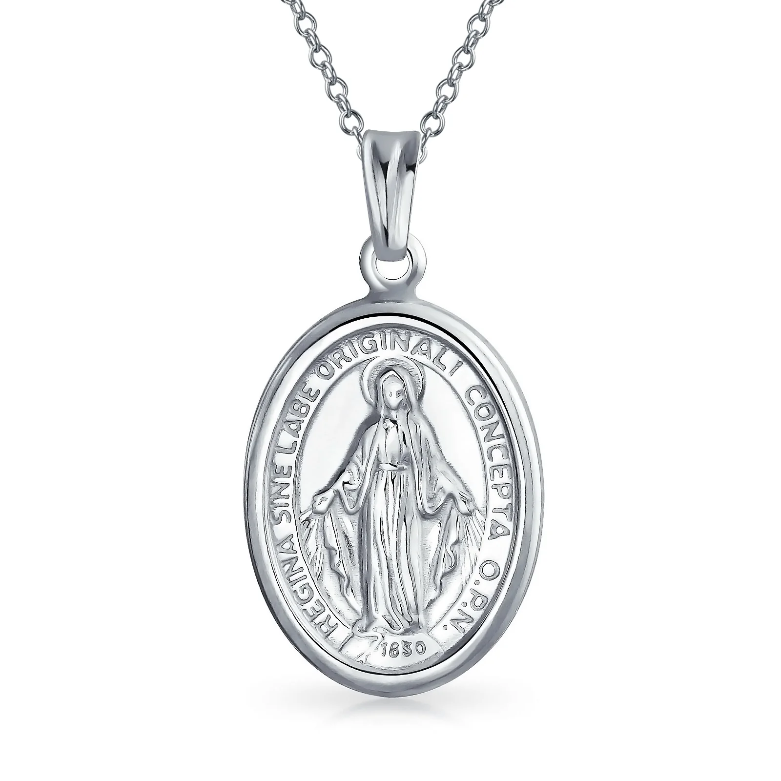 Religious Our Lady Of Guadalupe Medal Virgin Mary Necklace Pendant Sterling Silver