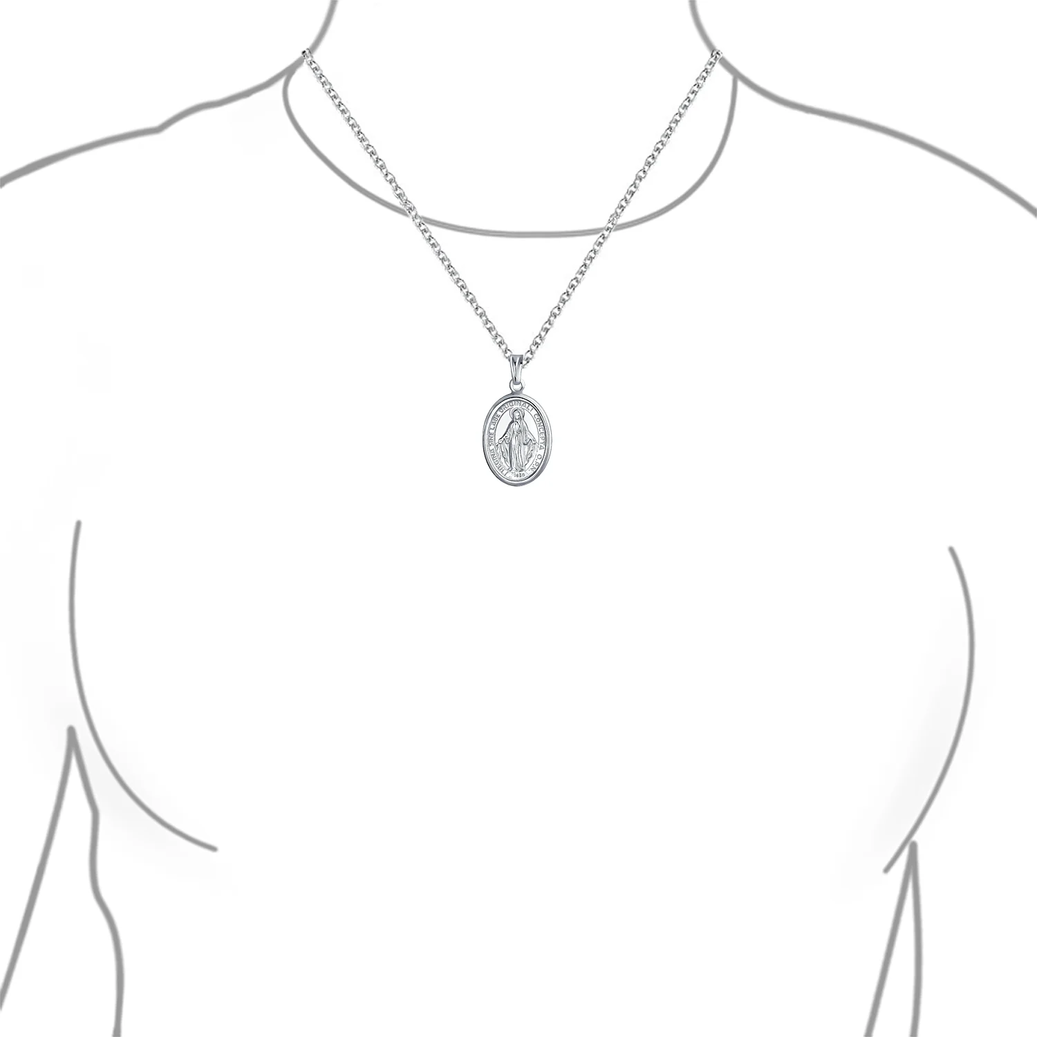 Religious Our Lady Of Guadalupe Medal Virgin Mary Necklace Pendant Sterling Silver - Image 4