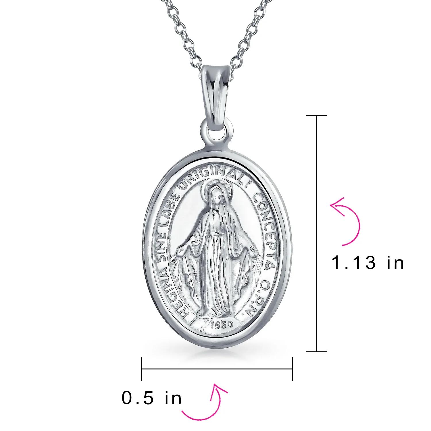 Religious Our Lady Of Guadalupe Medal Virgin Mary Necklace Pendant Sterling Silver - Image 5
