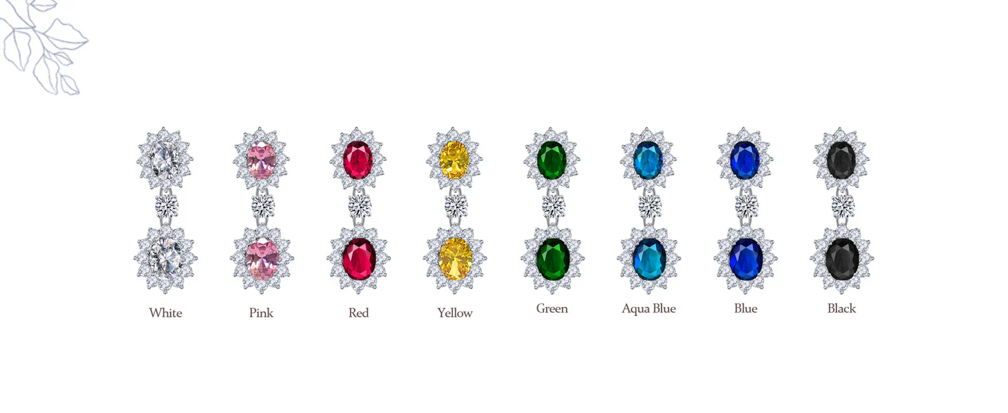 Classic Cocktail Saphire Blue Cubic Zirconia CZ Dangle Oval Drop Earrings Silver Plated - Image 9