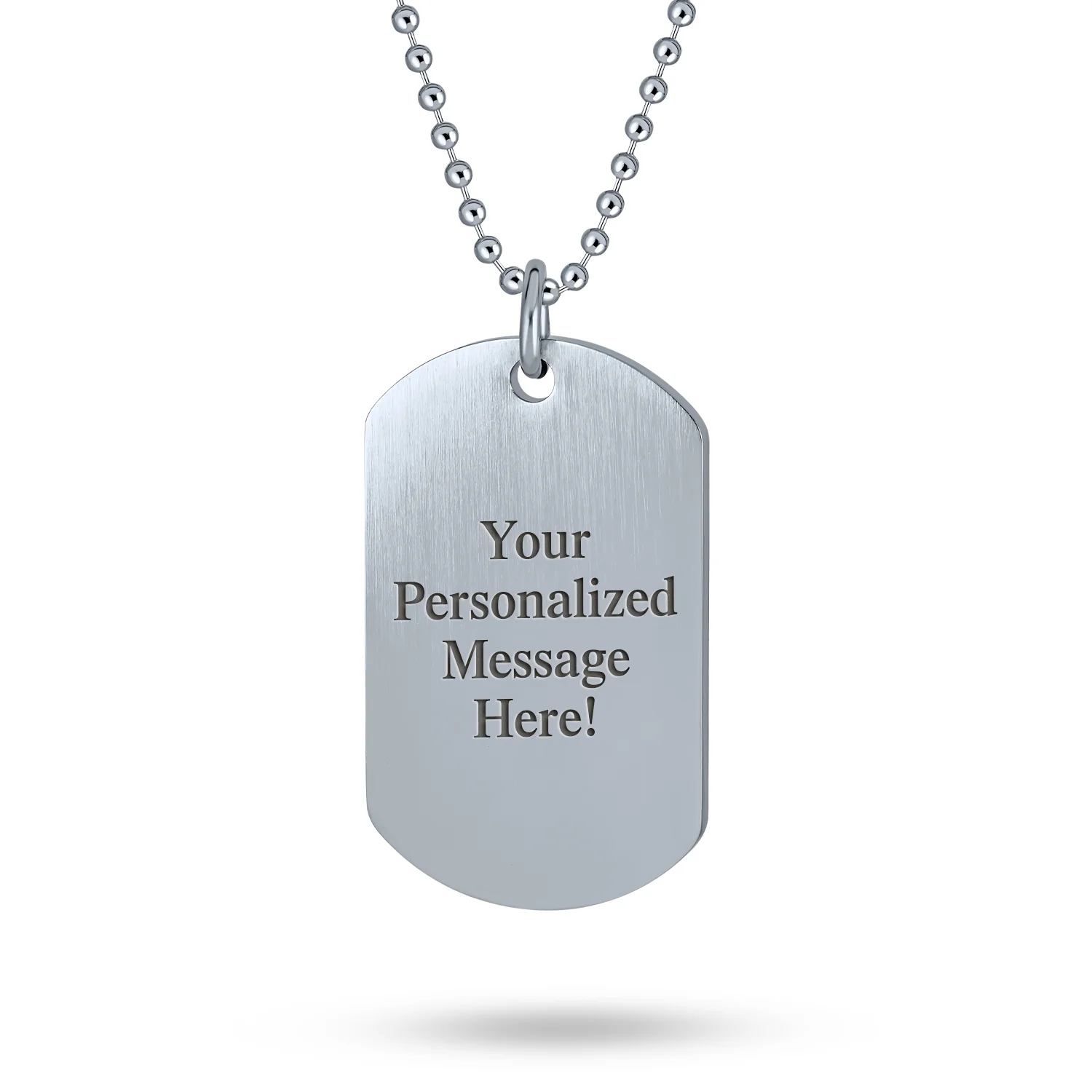 Patriotic Flag Star Dog Tag Pendant Necklace for Men in Red White Blue Stripes - Image 3