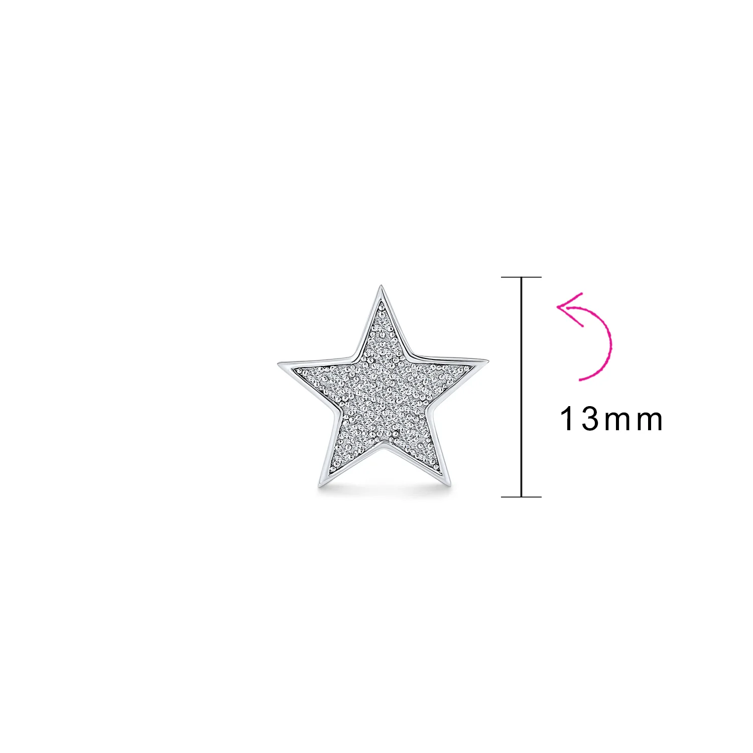 Patriotic Rock Star Sparkling Black CZ Stud Earrings Black Plated Silver - Image 8