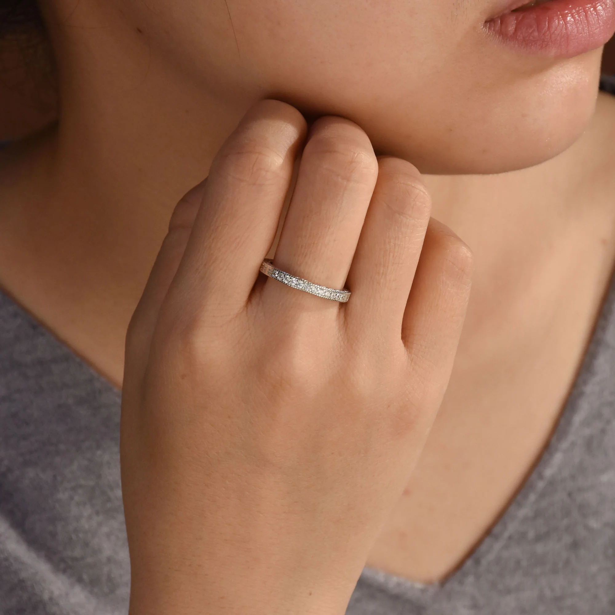Pave CZ Cocktail Statement Ring Sterling Silver - Image 5
