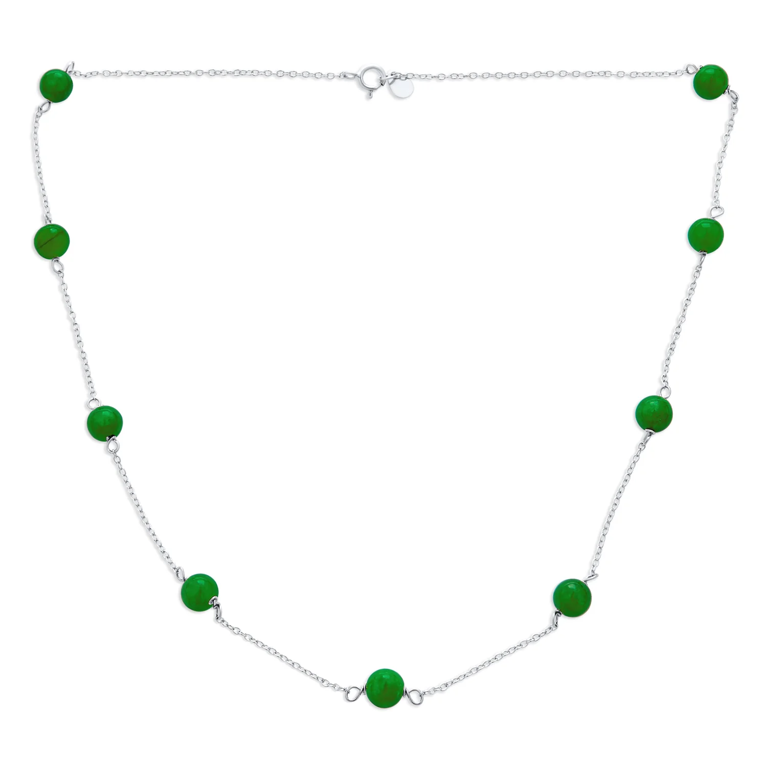 Bridal Tin Cup Freshwater Cultured Pearl Chain Station Necklace Sterling Silver - Image 2
