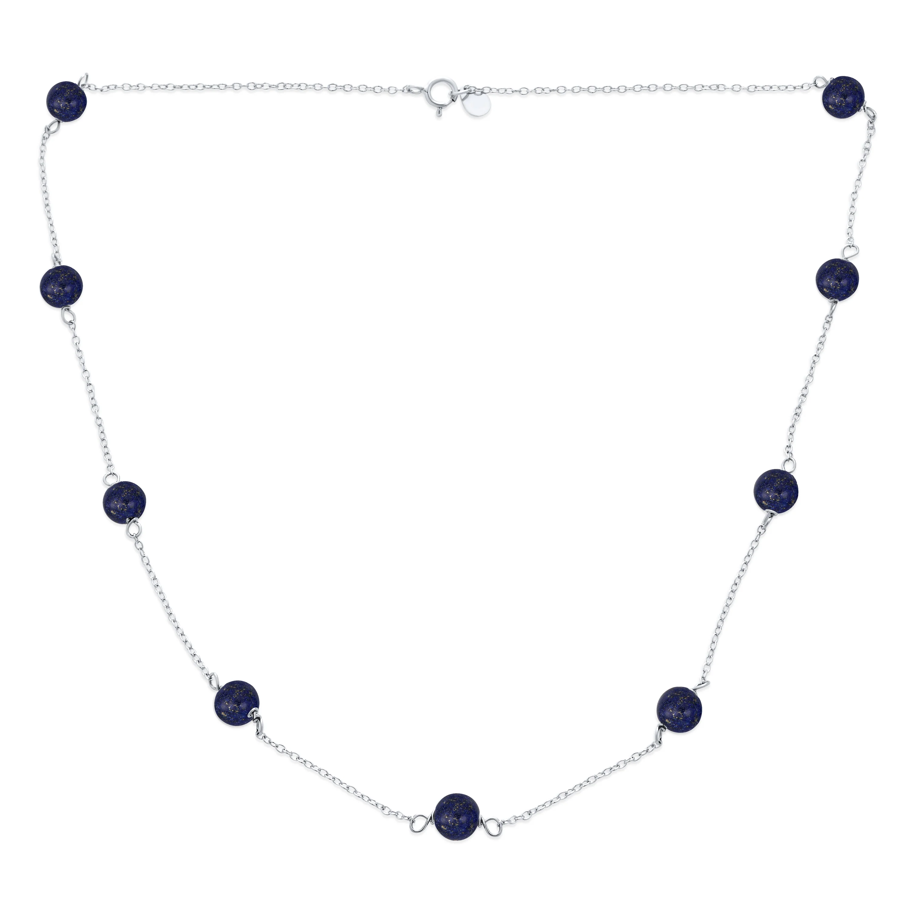 Bridal Tin Cup Freshwater Cultured Pearl Chain Station Necklace Sterling Silver - Image 4