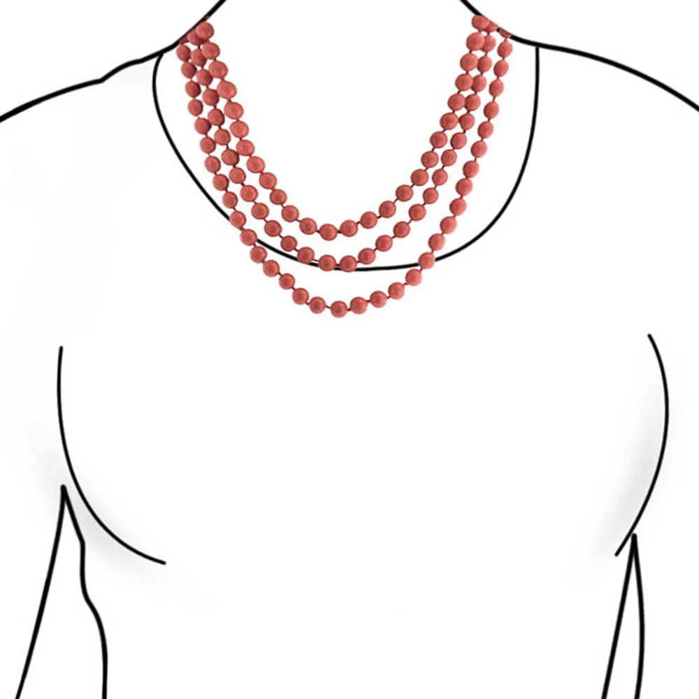 Hand Knotted Simulated Pearls Round Ball Bead Long Strand Wrap Layer Necklace - Image 5