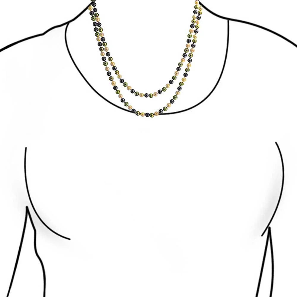 Hand Knotted Simulated Pearls Round Ball Bead Long Strand Wrap Layer Necklace - Image 6