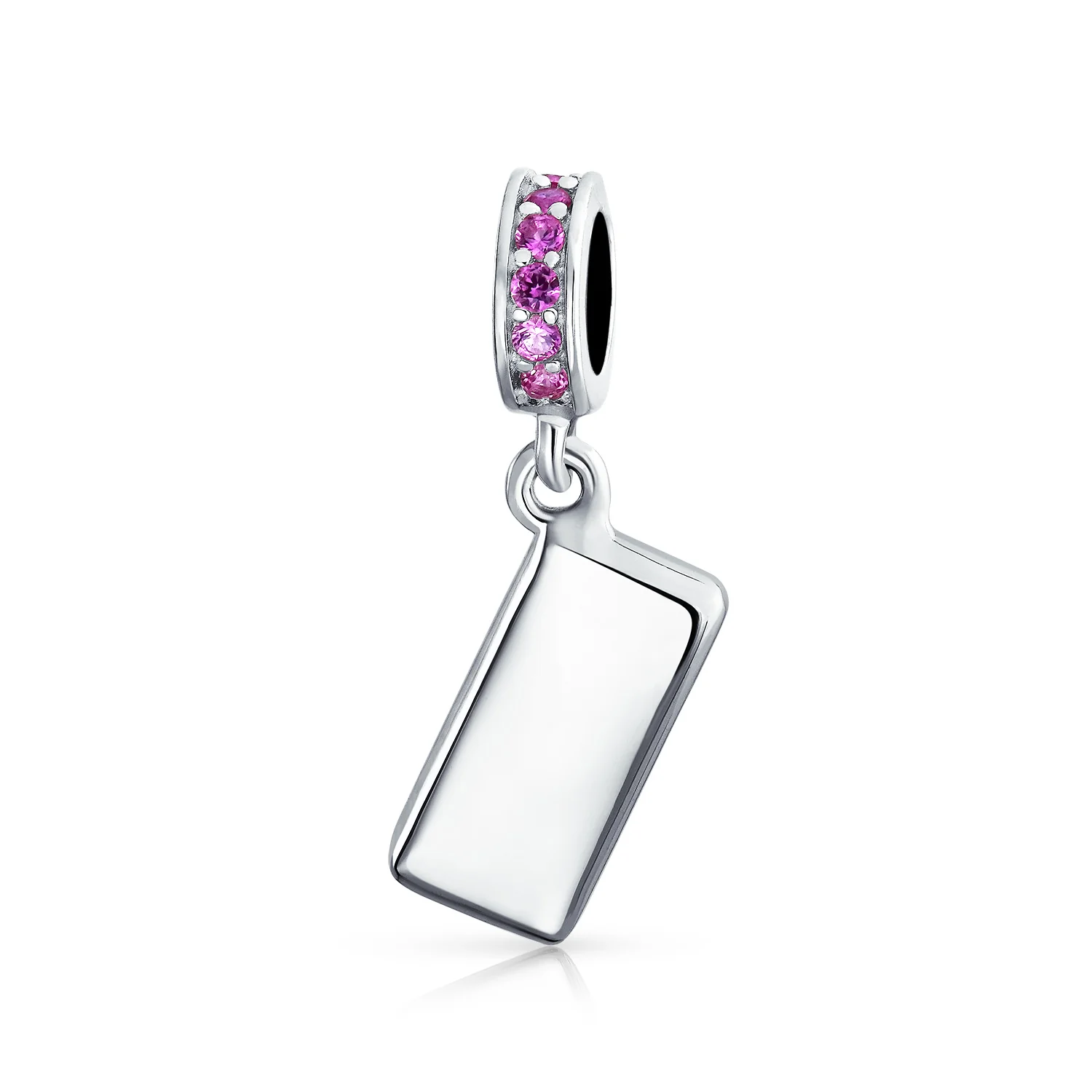 Pink Cell Mobile Smart Phone Dangle Charm Bead Enamel .925 Sterling Silver Fits Bracelet - Image 2