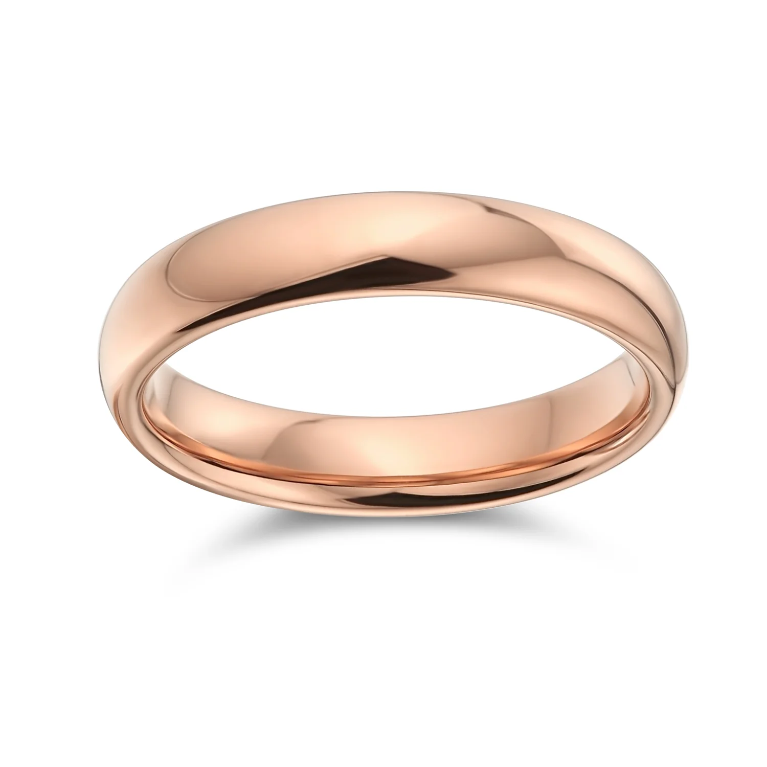 Plain Dome 4MM Wedding Band Ring Black Silver Rose Gold Titanium Comfort Fit - Image 13