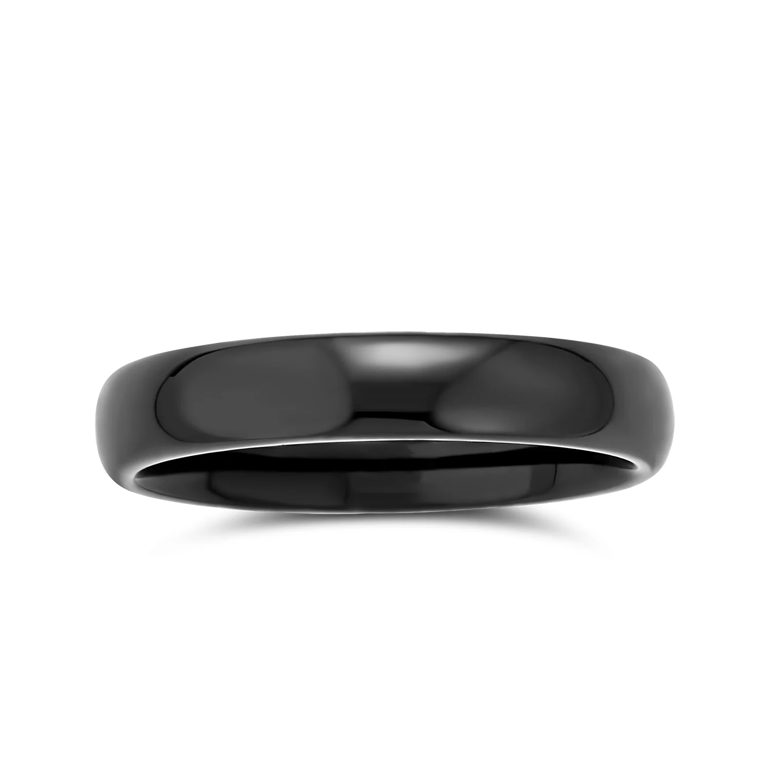 Plain Dome 4MM Wedding Band Ring Black Silver Rose Gold Titanium Comfort Fit - Image 9