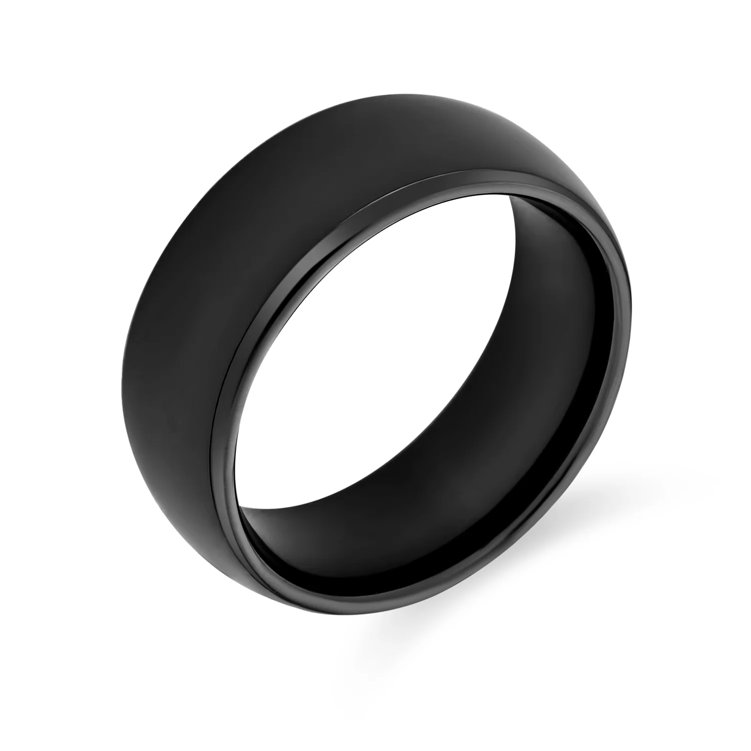Plain Dome 8MM Wedding Band Ring Black Silver Rose Gold Titanium Comfort Fit - Image 3