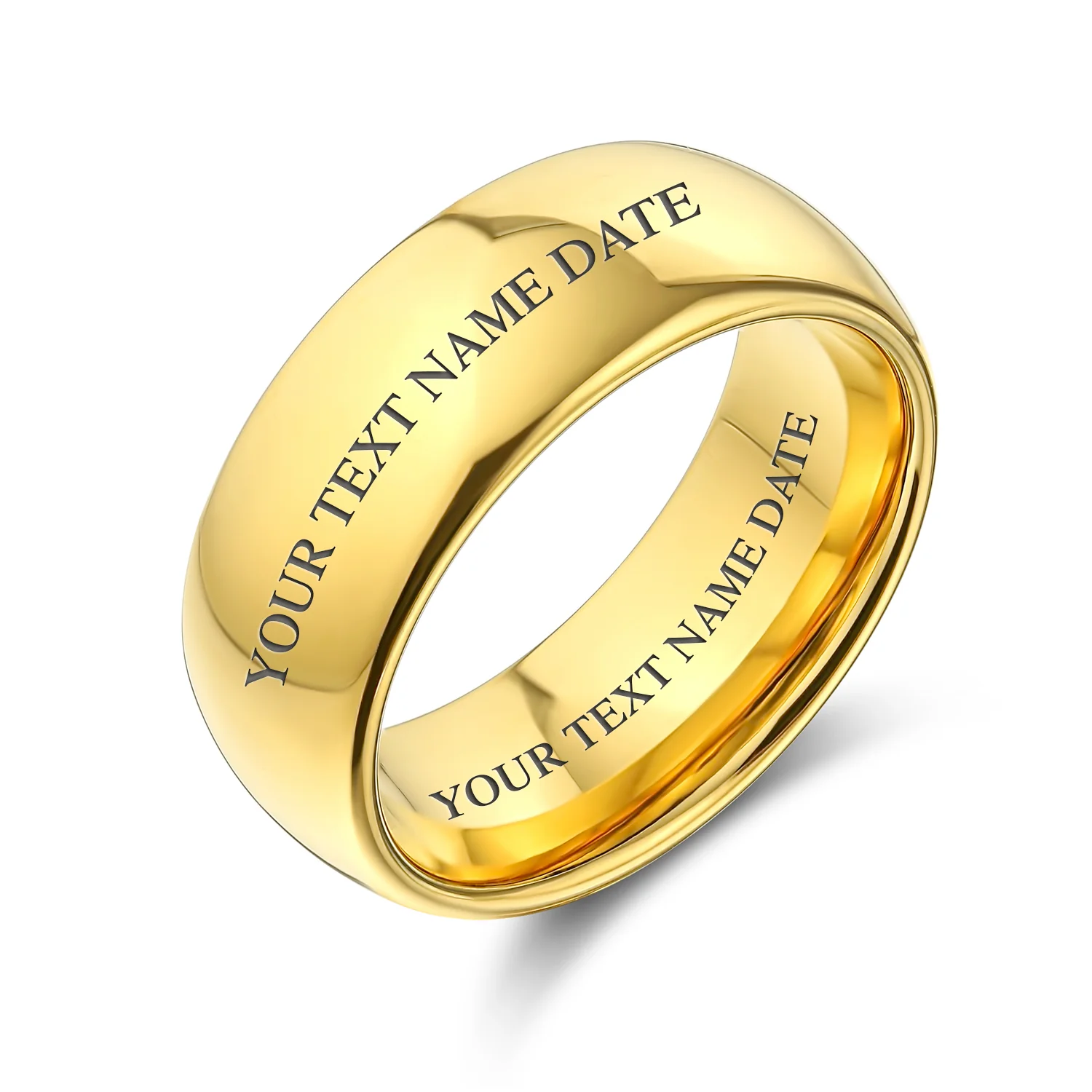 Plain Dome 8MM Wedding Band Ring Black Silver Rose Gold Titanium Comfort Fit - Image 9