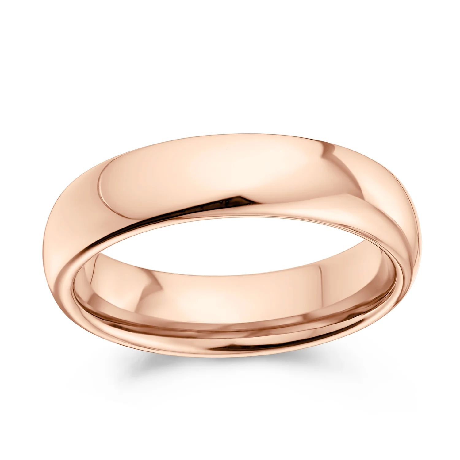 Plain Dome 5MM Wedding Band Ring Black Silver Rose Gold Titanium Comfort Fit - Image 7