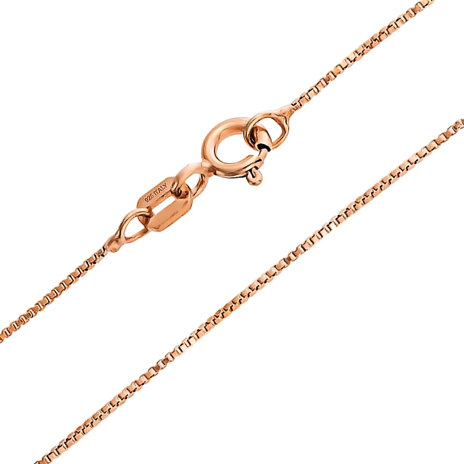 Plain Simple 0.8MM Thin Rose Gold Box Chain Necklace Sterling Silver 16-18 Inch - Image 4