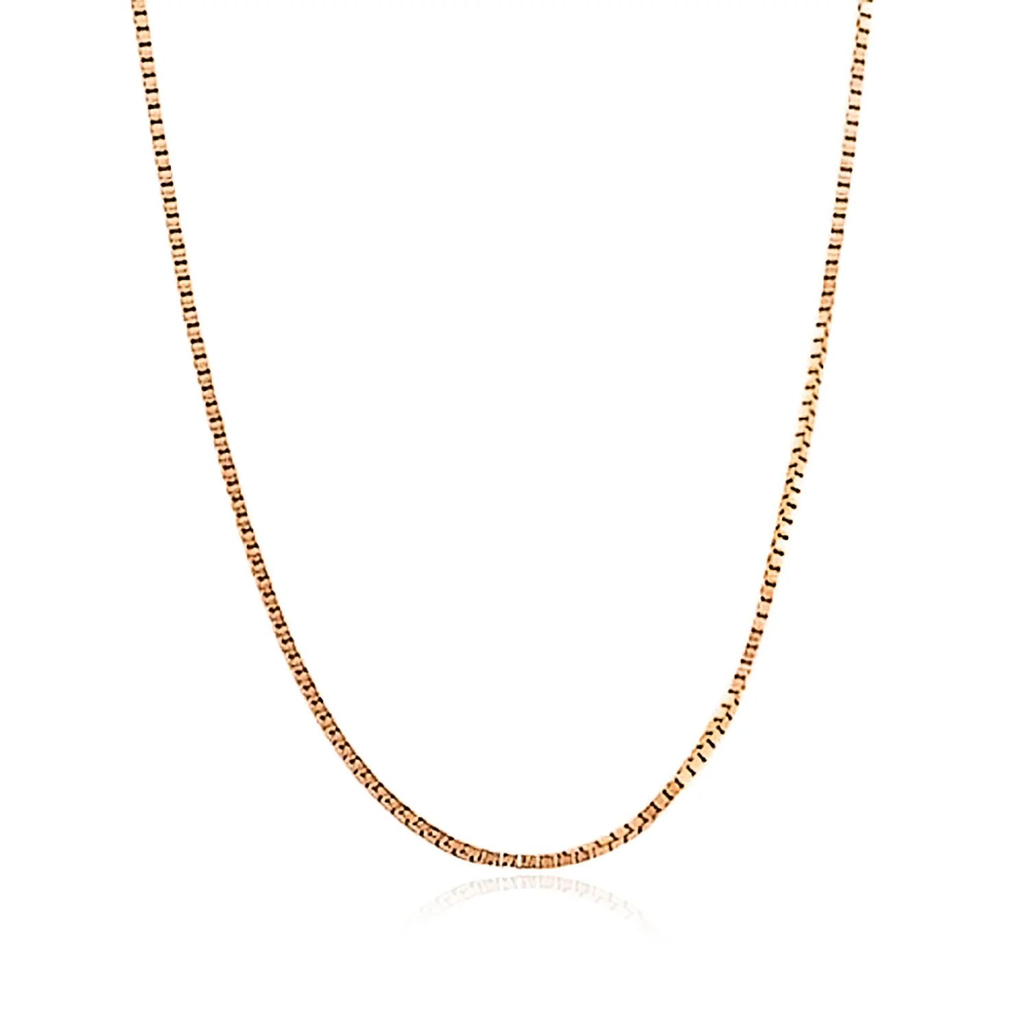 Plain Simple 0.8MM Thin Rose Gold Box Chain Necklace Sterling Silver 16-18 Inch - Image 6