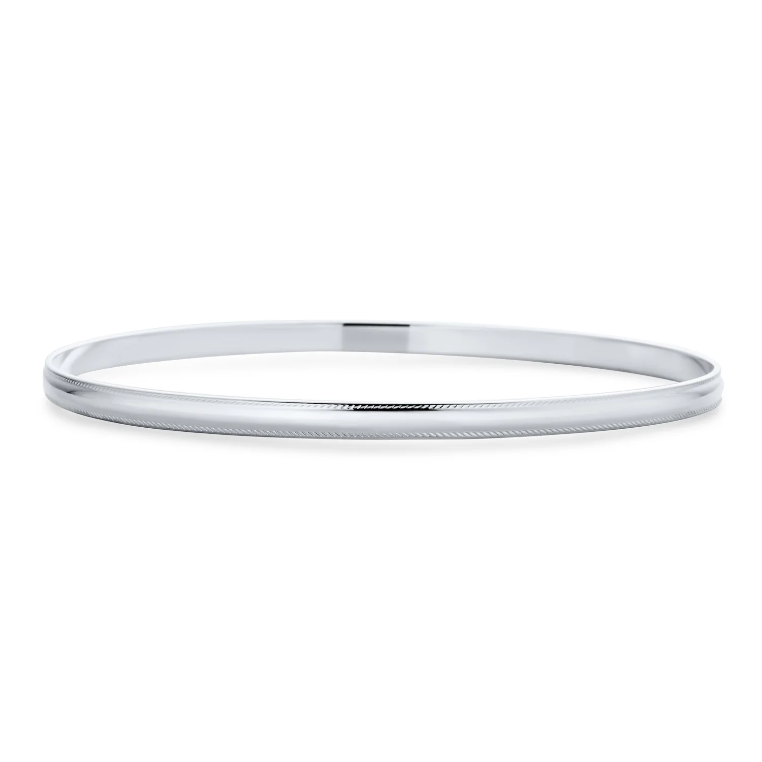 Plain Simple Bangle Bracelet Set 2-3MM Round Square Edges