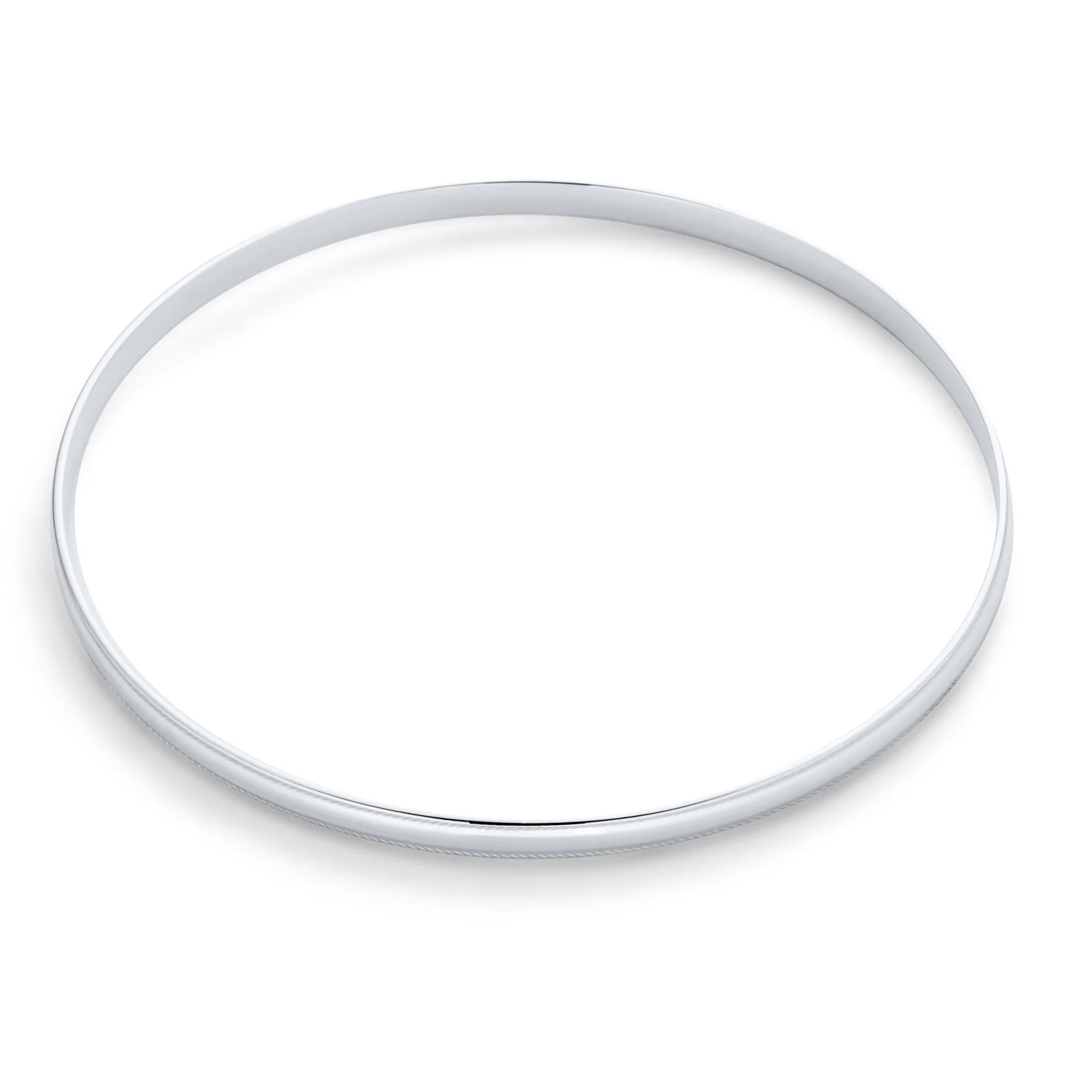 Plain Simple Bangle Bracelet Set 2-3MM Round Square Edges - Image 3