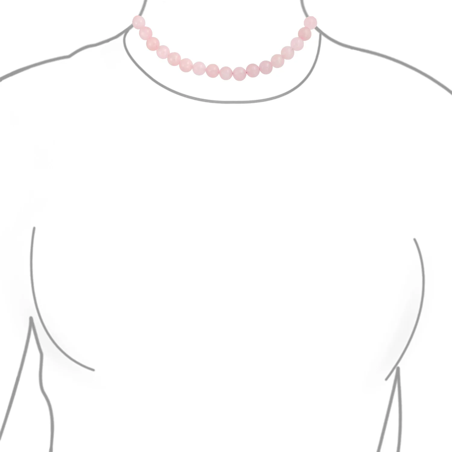 Semi-Precious Natural Pink Rose Quartz Stone 10MM Bead Strand Necklace 19 Inch - Image 6