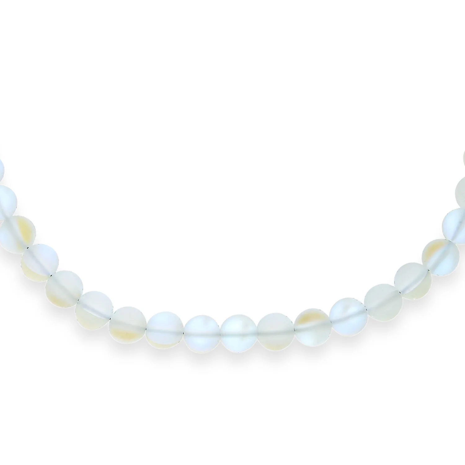 Classic Transcalent Created Moonstone Round 10MM Ball Bead Strand Necklace 16 Inch - Image 3