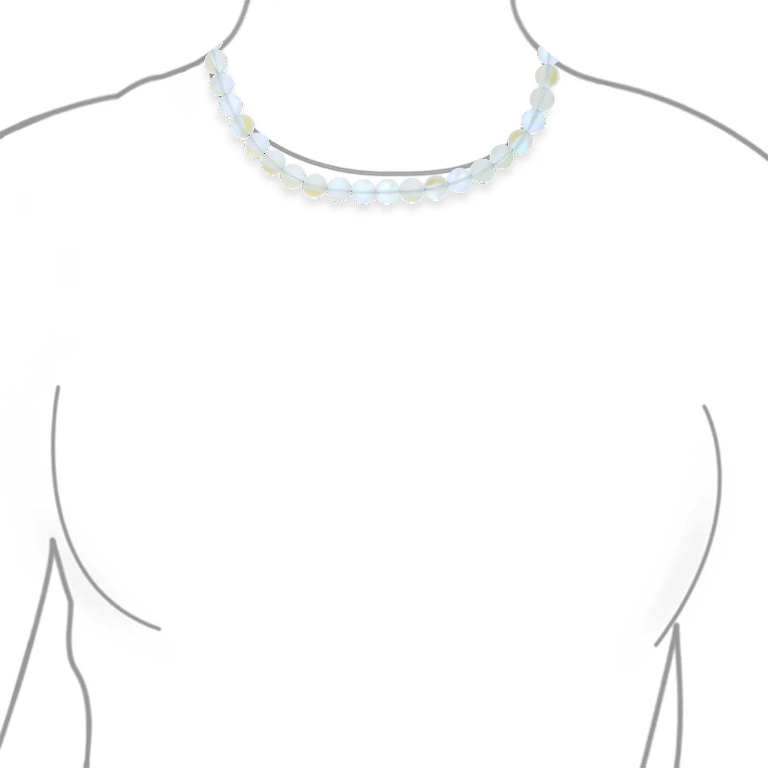 Classic Transcalent Created Moonstone Round 10MM Ball Bead Strand Necklace 16 Inch - Image 4