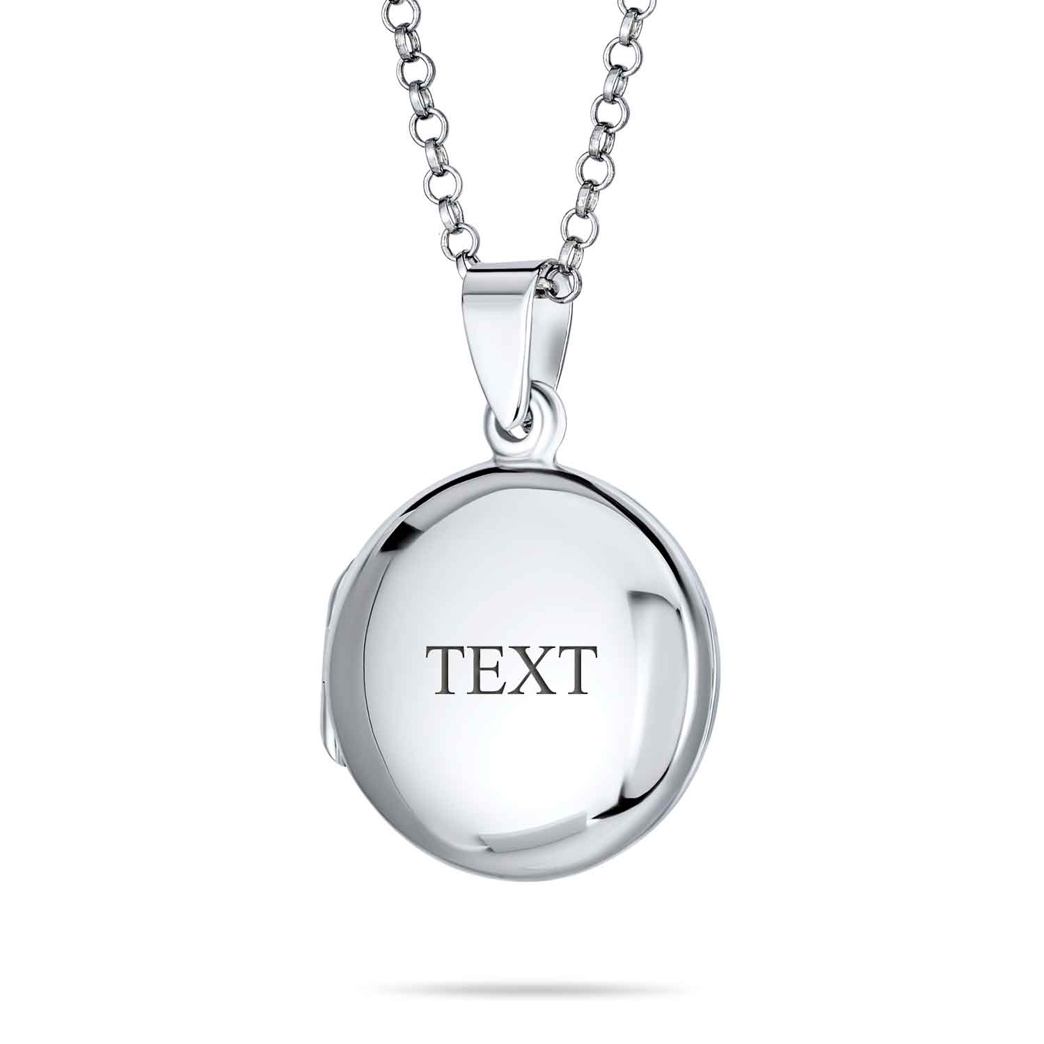 Polished Silver Dome Photo Locket Necklace Pendant for Pictures - Image 4