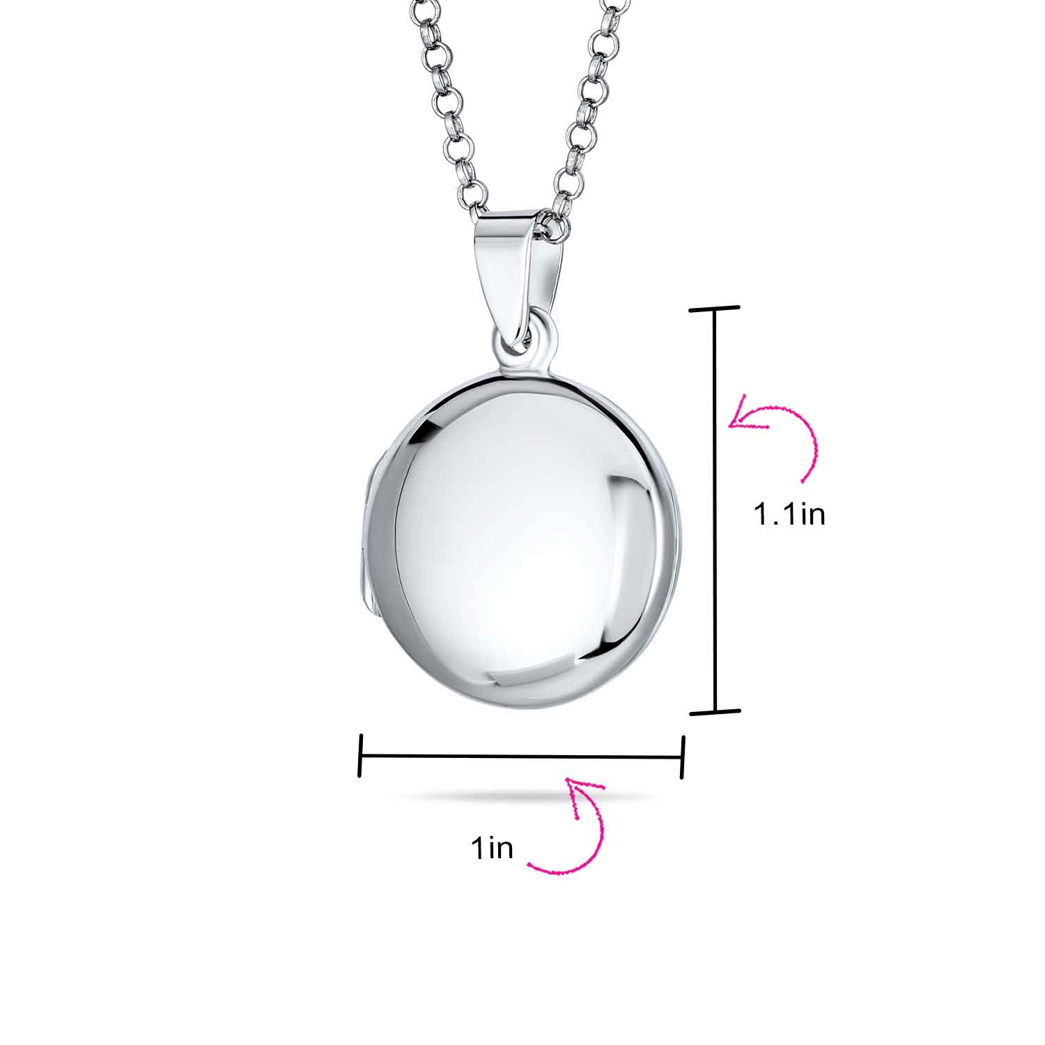 Polished Silver Dome Photo Locket Necklace Pendant for Pictures - Image 5