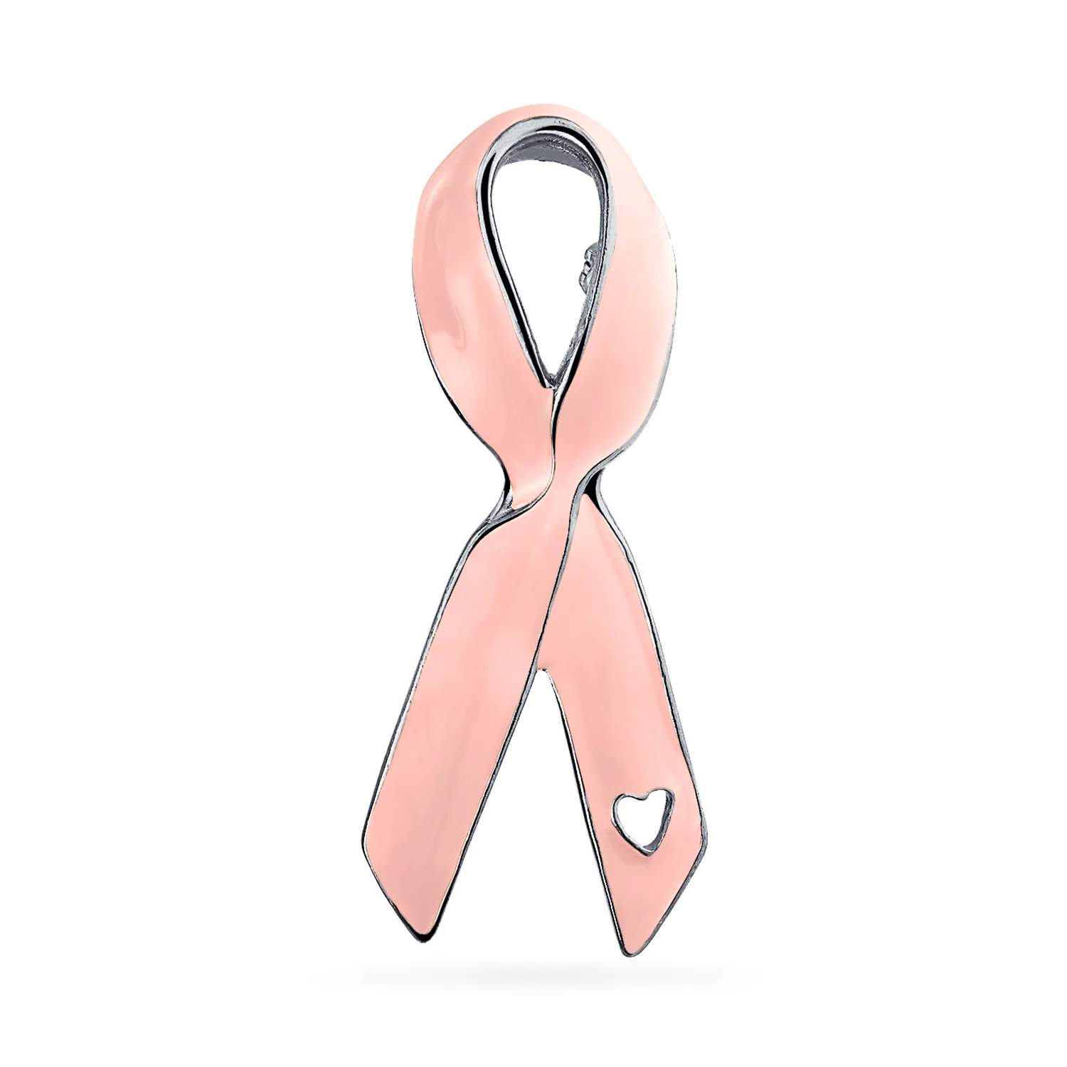 Prevention Pink Ribbon Breast Cancer Survivor Brooche Pin Gold Heart Accessory - Image 2