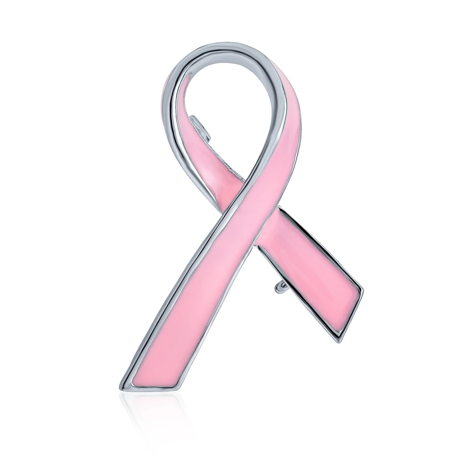 Prevention Pink Ribbon Breast Cancer Survivor Brooche Pin Enamel Gold Plated - Image 2
