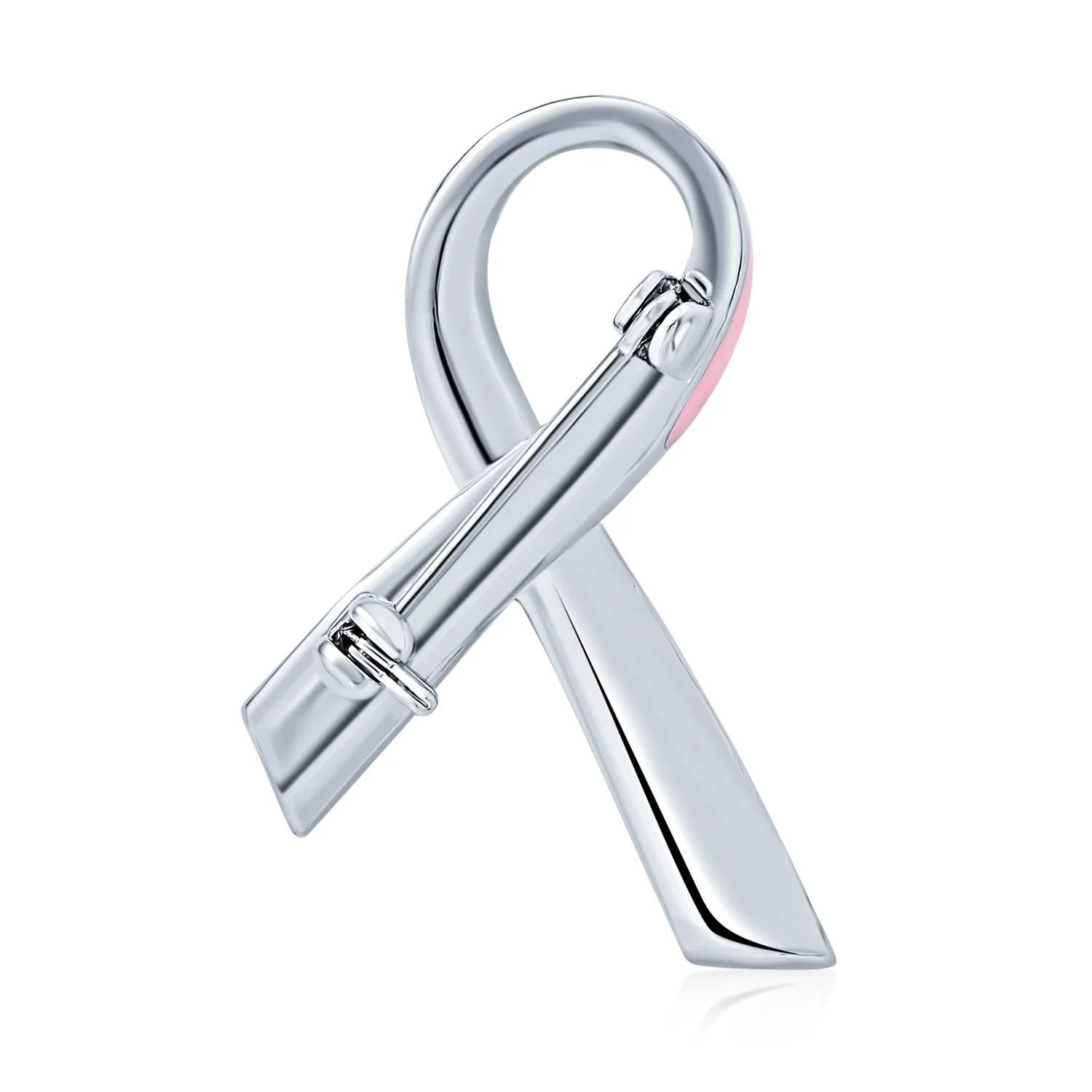 Prevention Pink Ribbon Breast Cancer Survivor Brooche Pin Enamel Gold Plated - Image 3