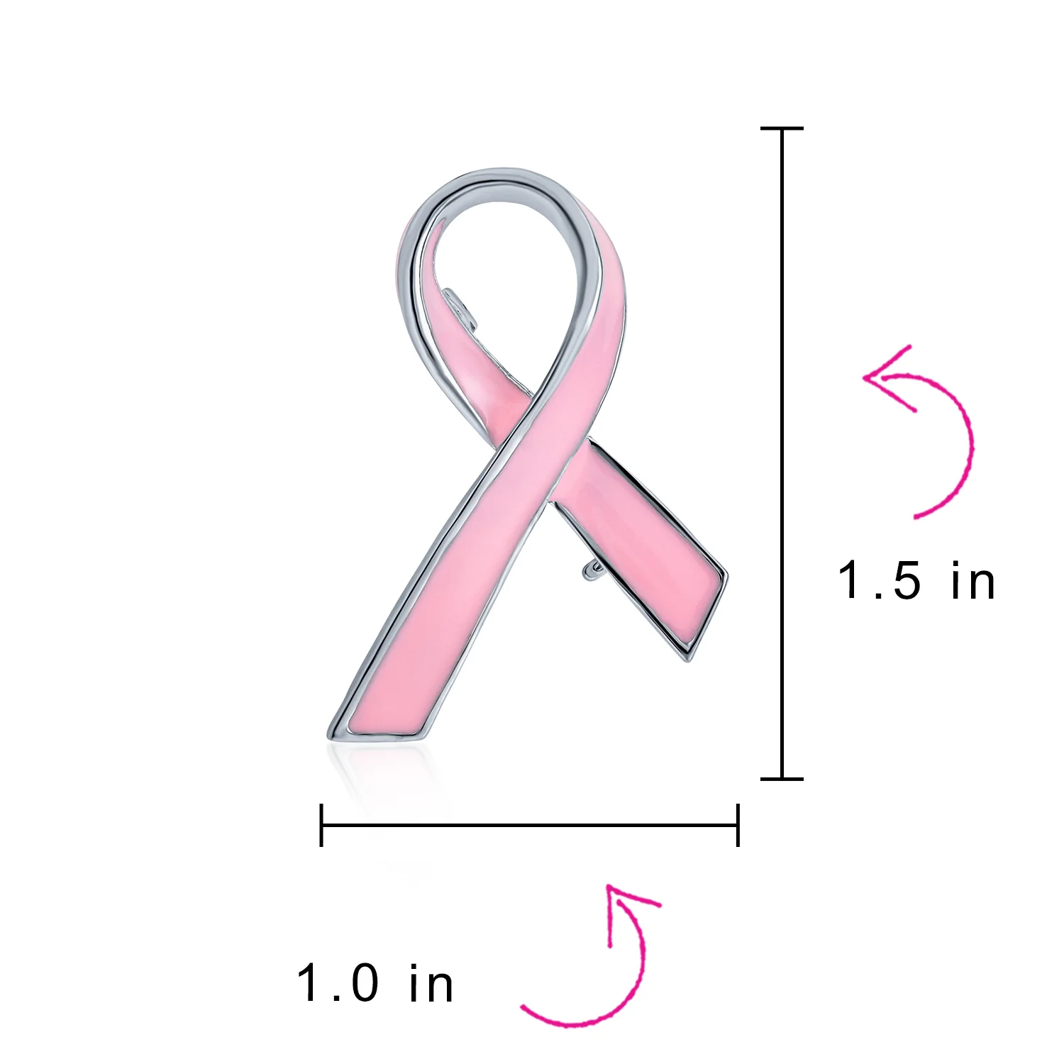 Prevention Pink Ribbon Breast Cancer Survivor Brooche Pin Enamel Gold Plated - Image 5