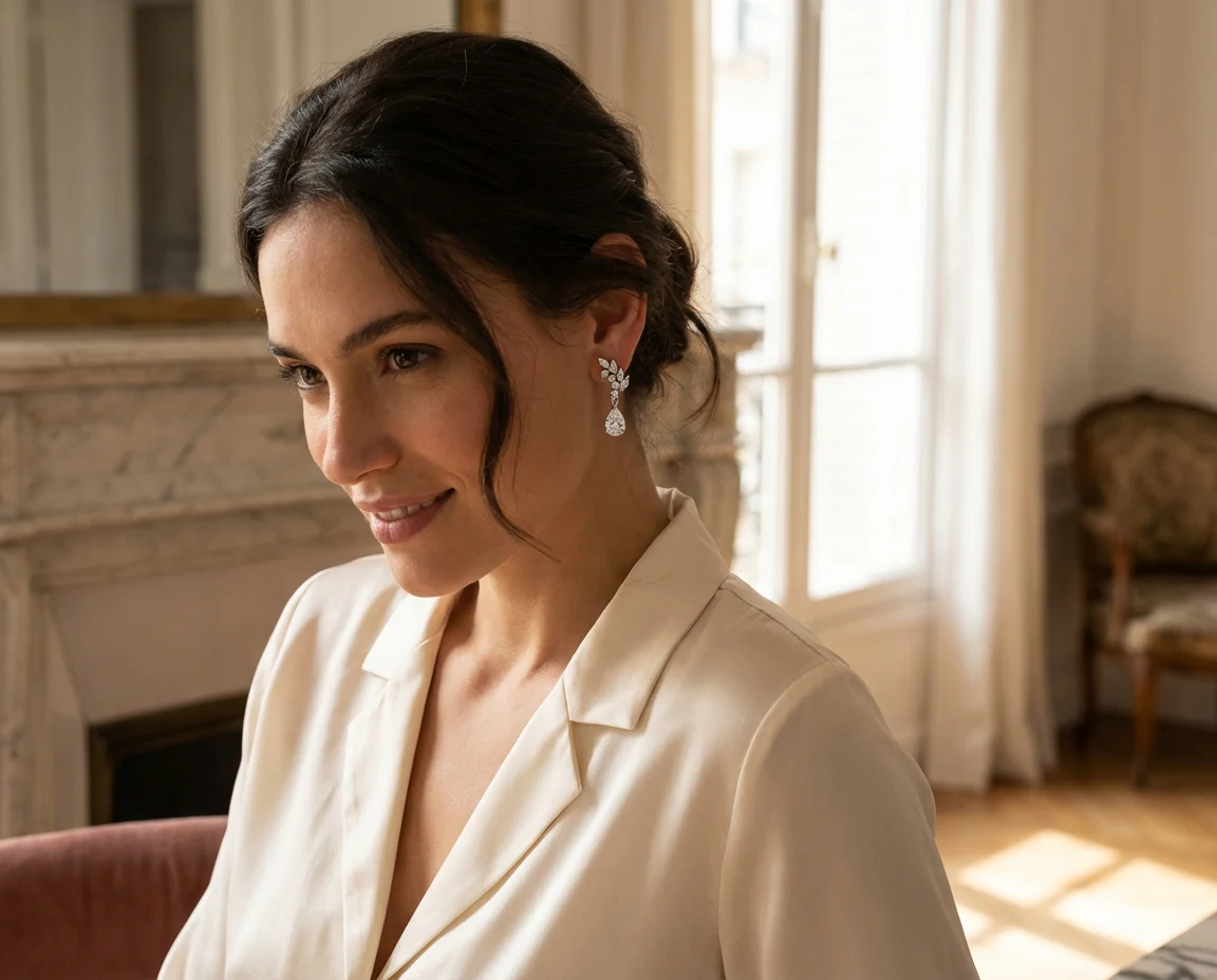 Cubic Zirconia Leaf Motif CZ Teardrop Dangle Chandelier Earrings Silver Plated - Image 3